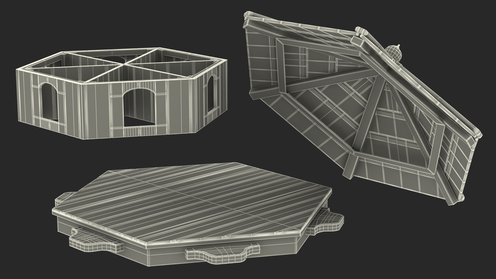 Floating Duck House 6 Nests 3D