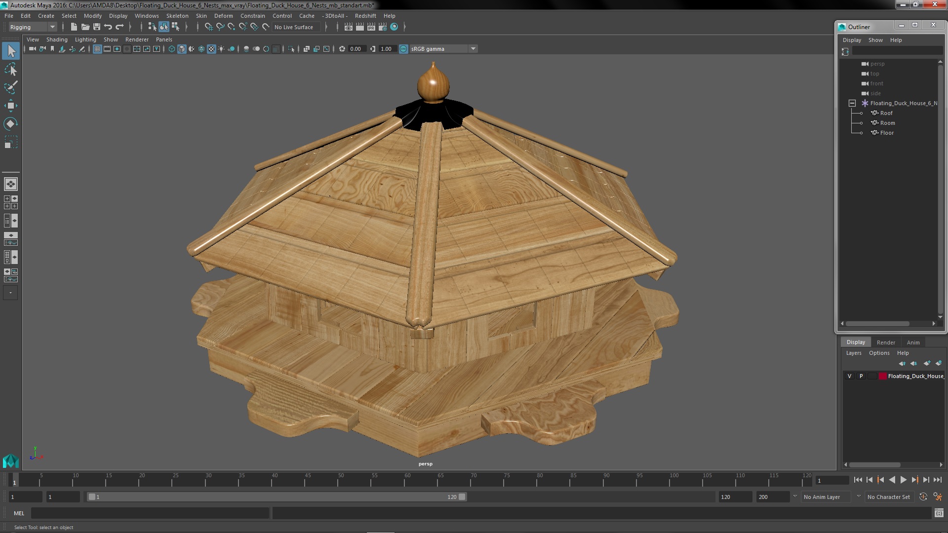 Floating Duck House 6 Nests 3D