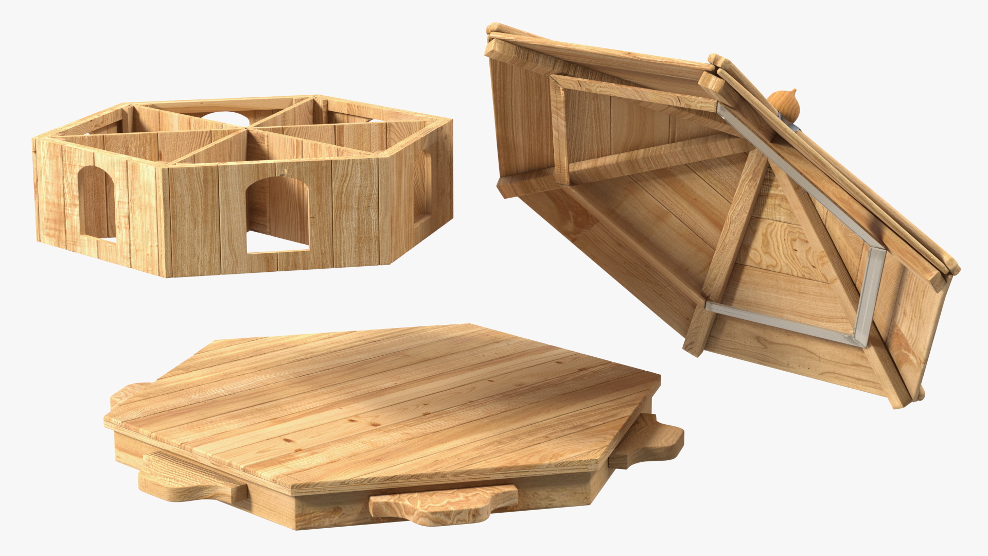 Floating Duck House 6 Nests 3D