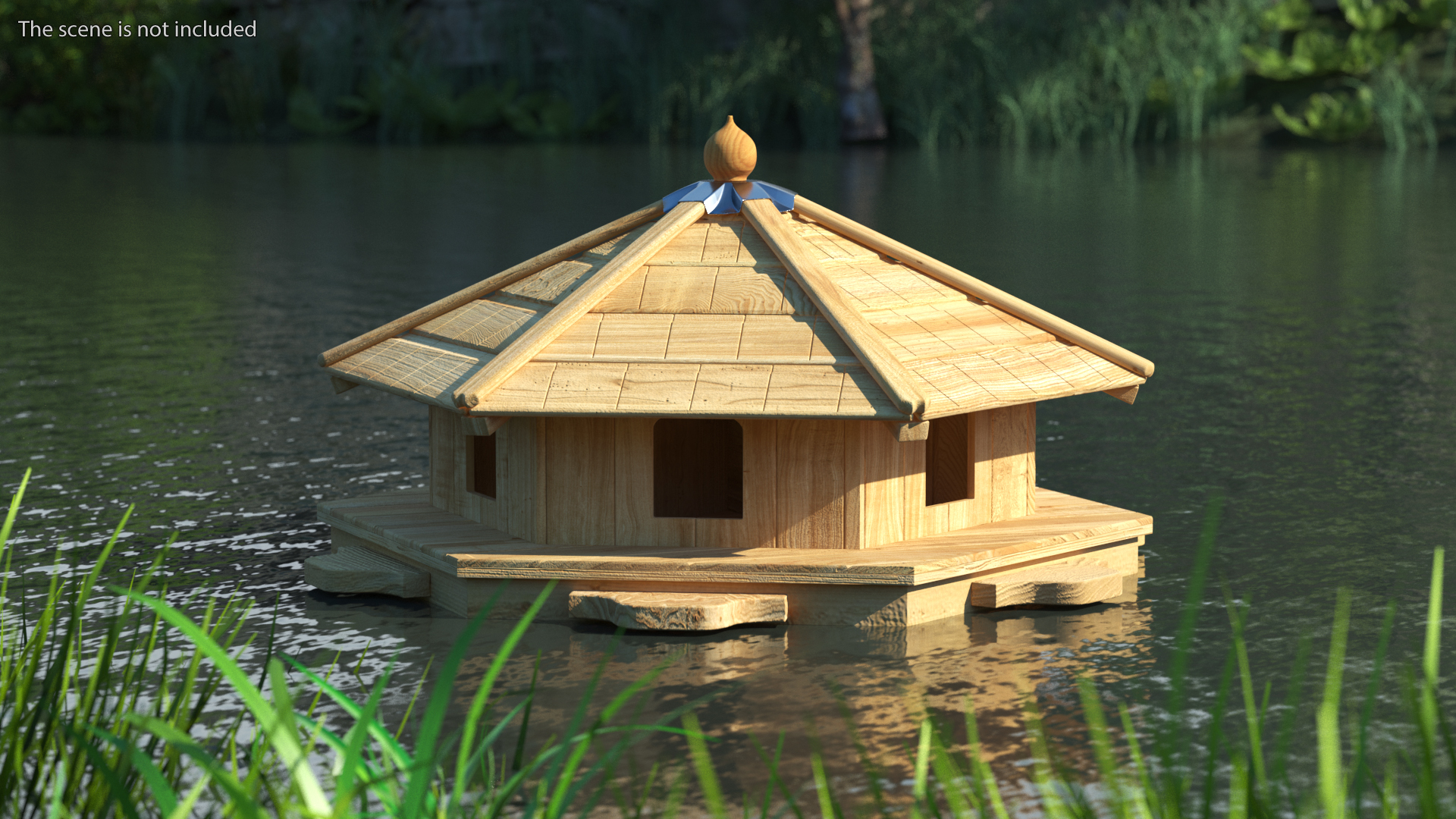 Floating Duck House 6 Nests 3D