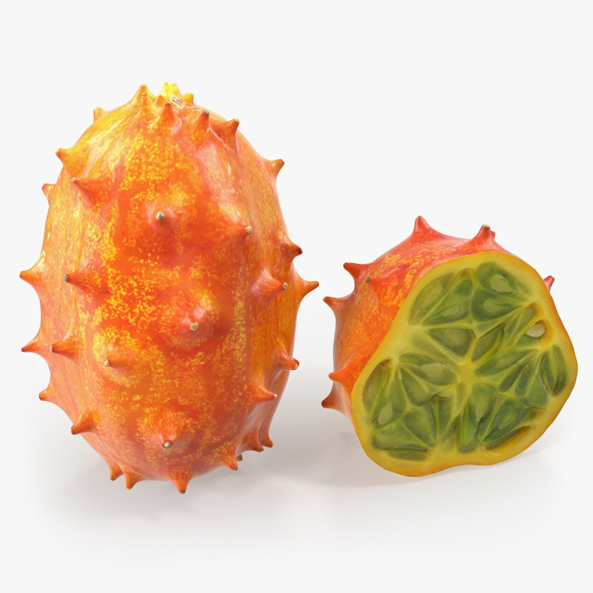 African Kiwano Fruit Whole and Half