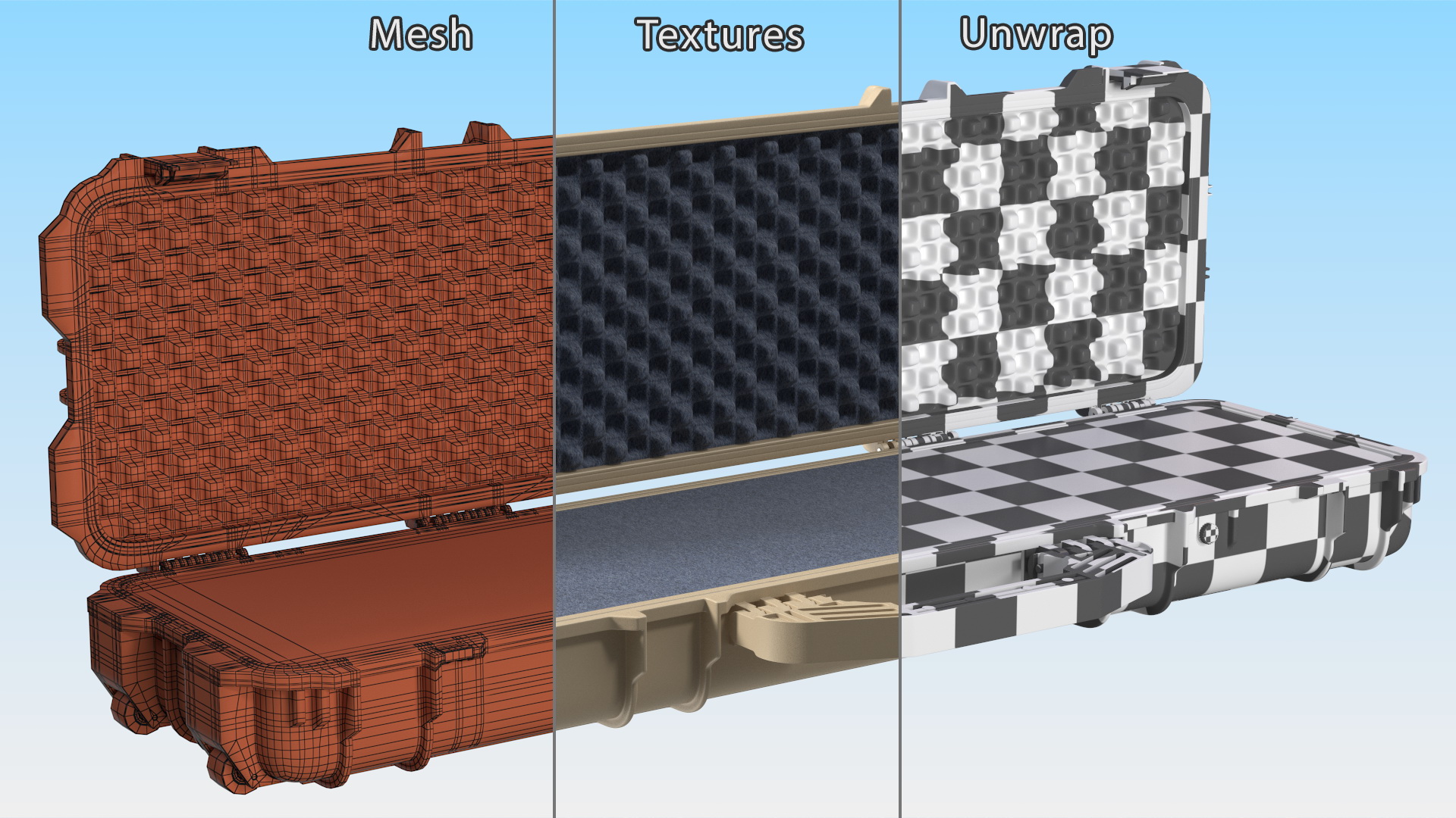3D Open Rifle Case Sand Color
