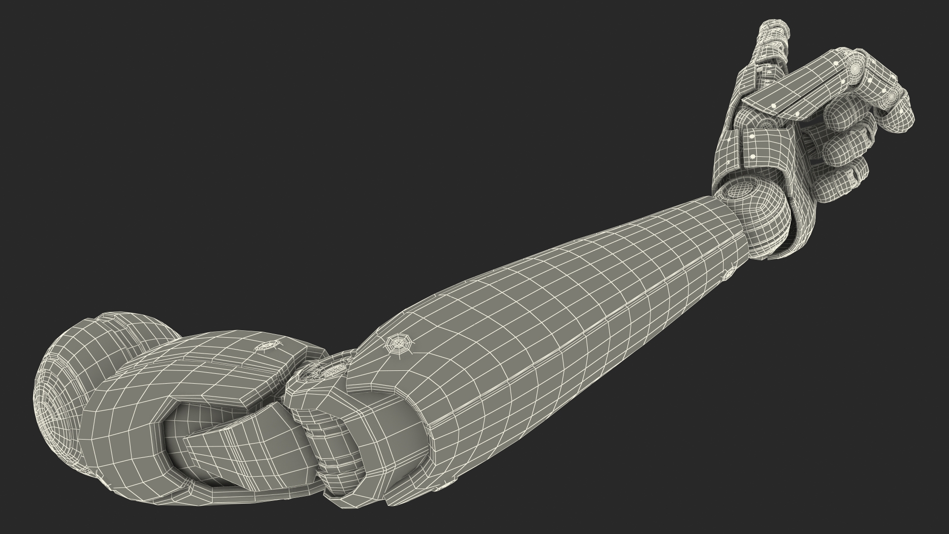 3D model Pointing Cyborg Hand