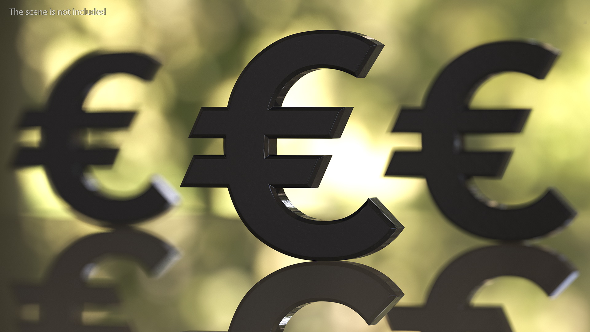 3D Currency Symbols Plastic Set model