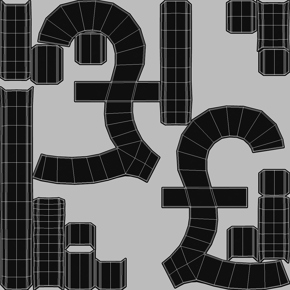 3D Currency Symbols Plastic Set model