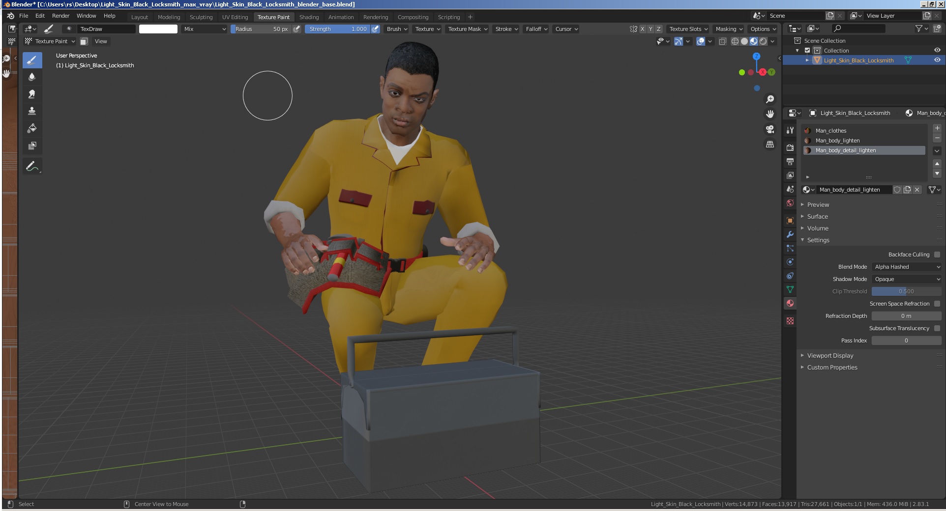 3D Light Skin Black Locksmith