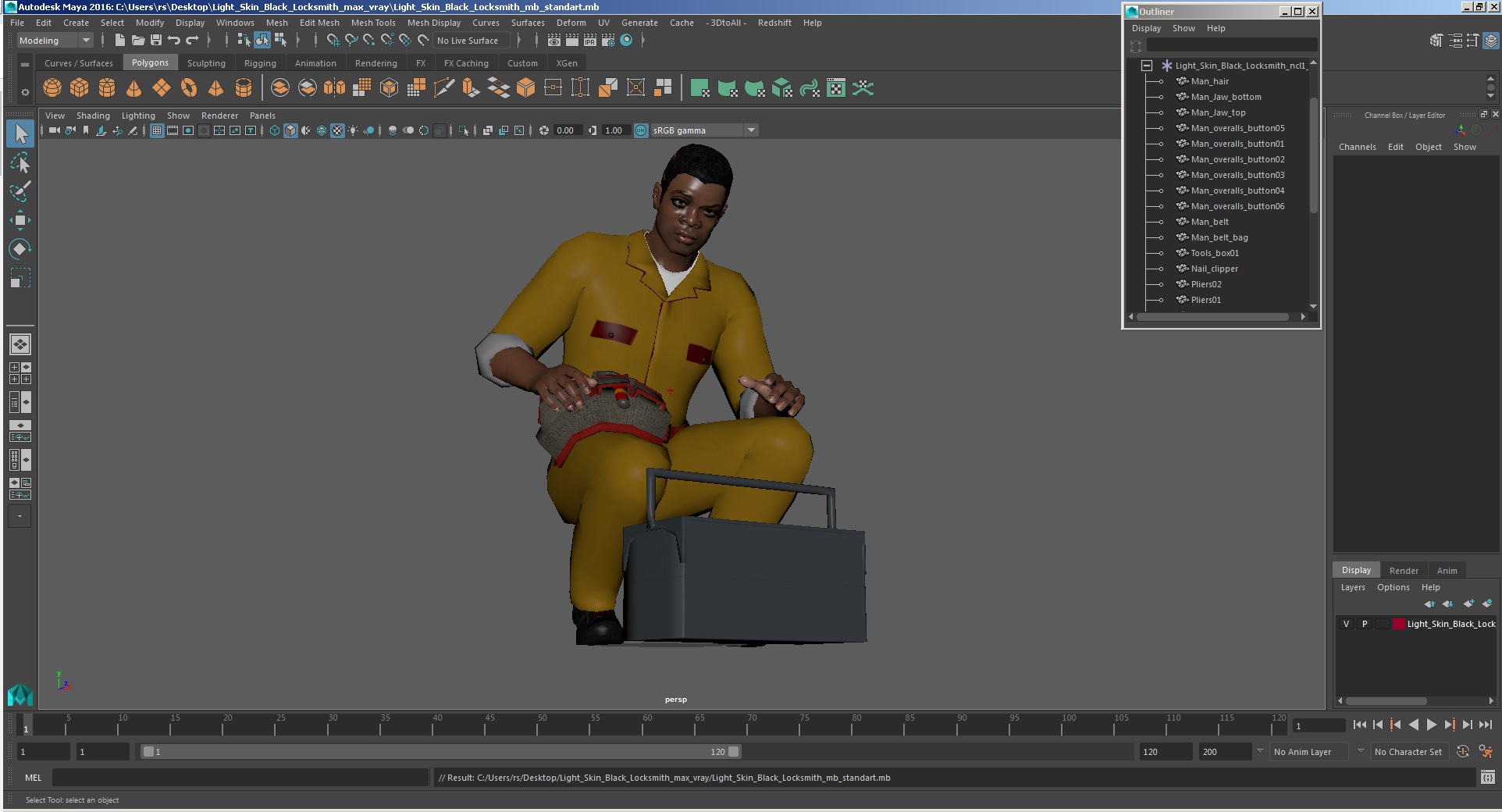 3D Light Skin Black Locksmith