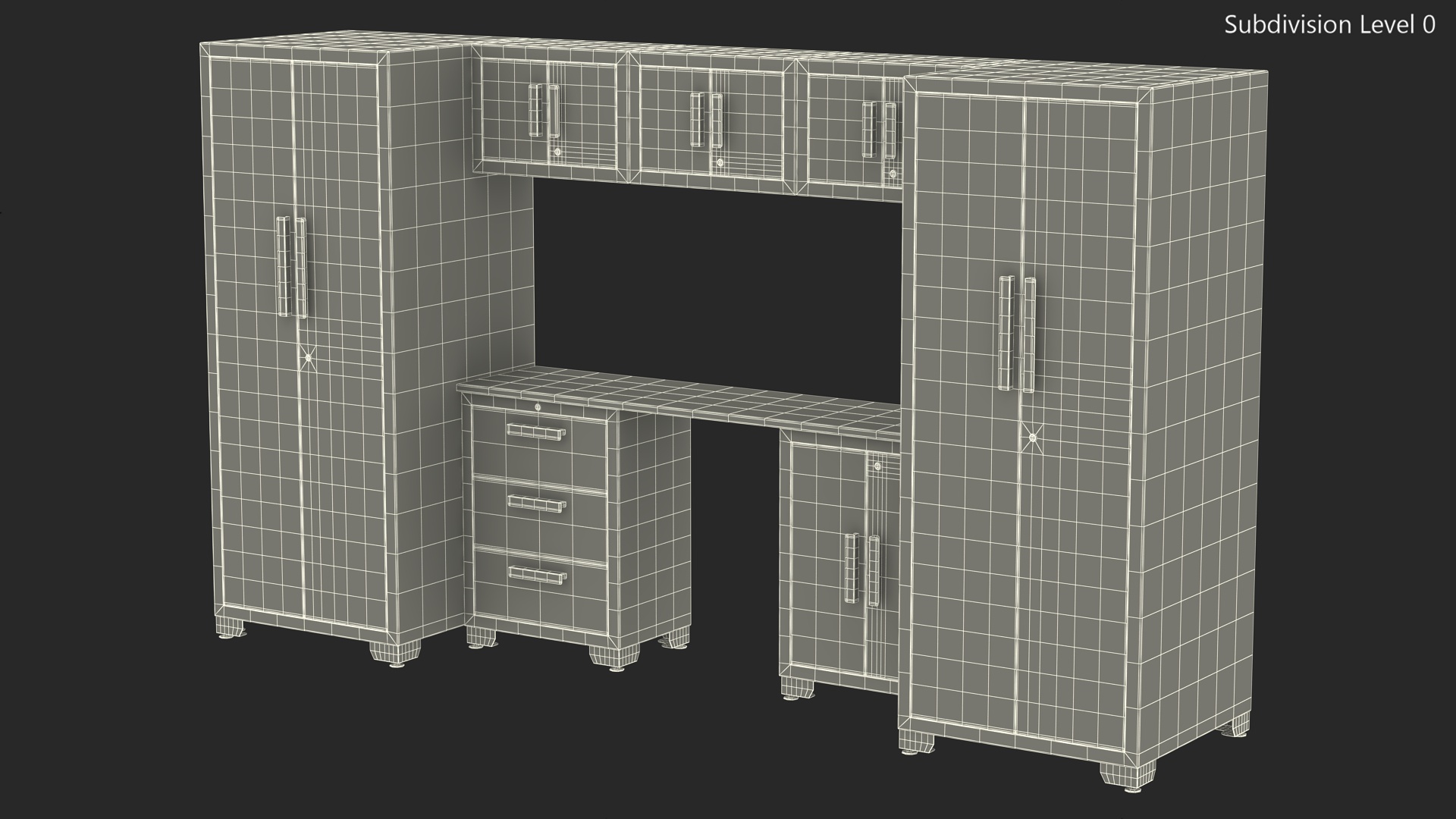 3D Garage Cabinet Orange