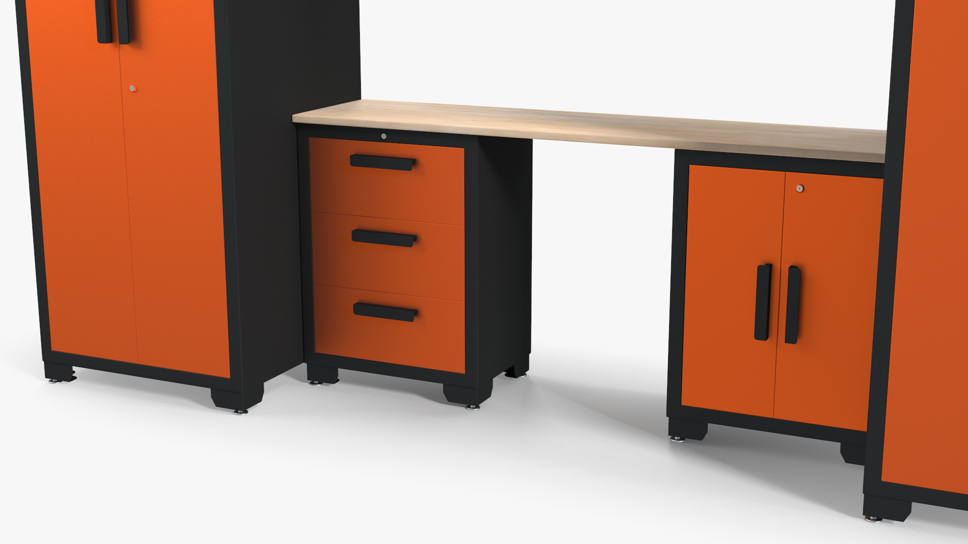 3D Garage Cabinet Orange