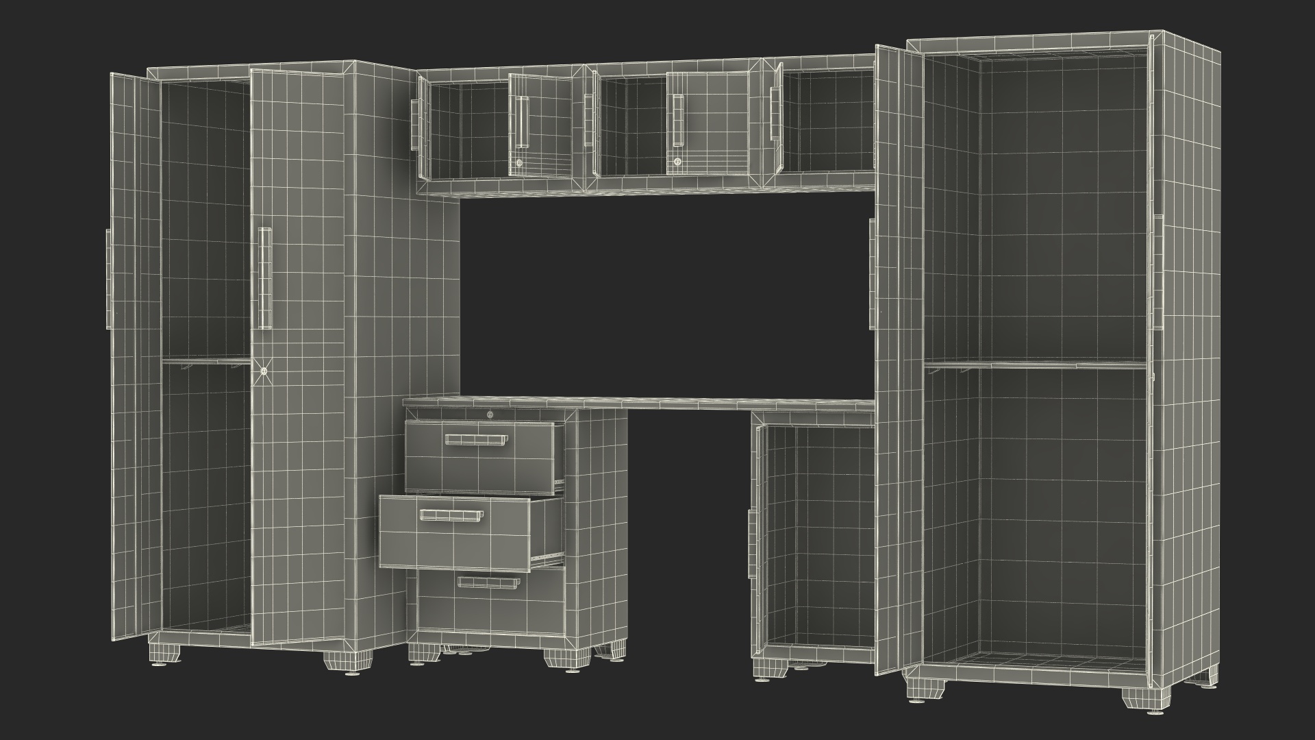 3D Garage Cabinet Orange