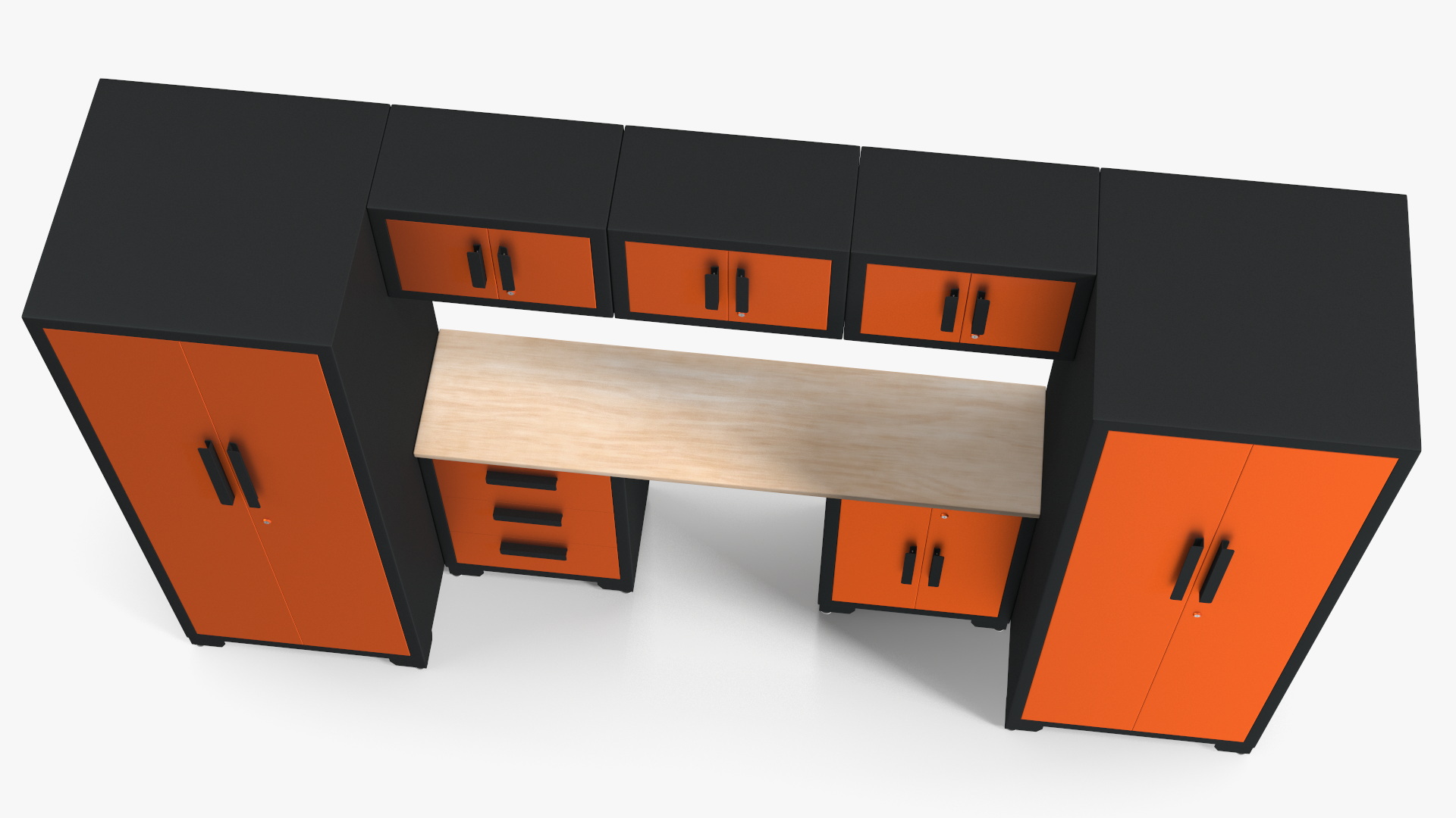 3D Garage Cabinet Orange