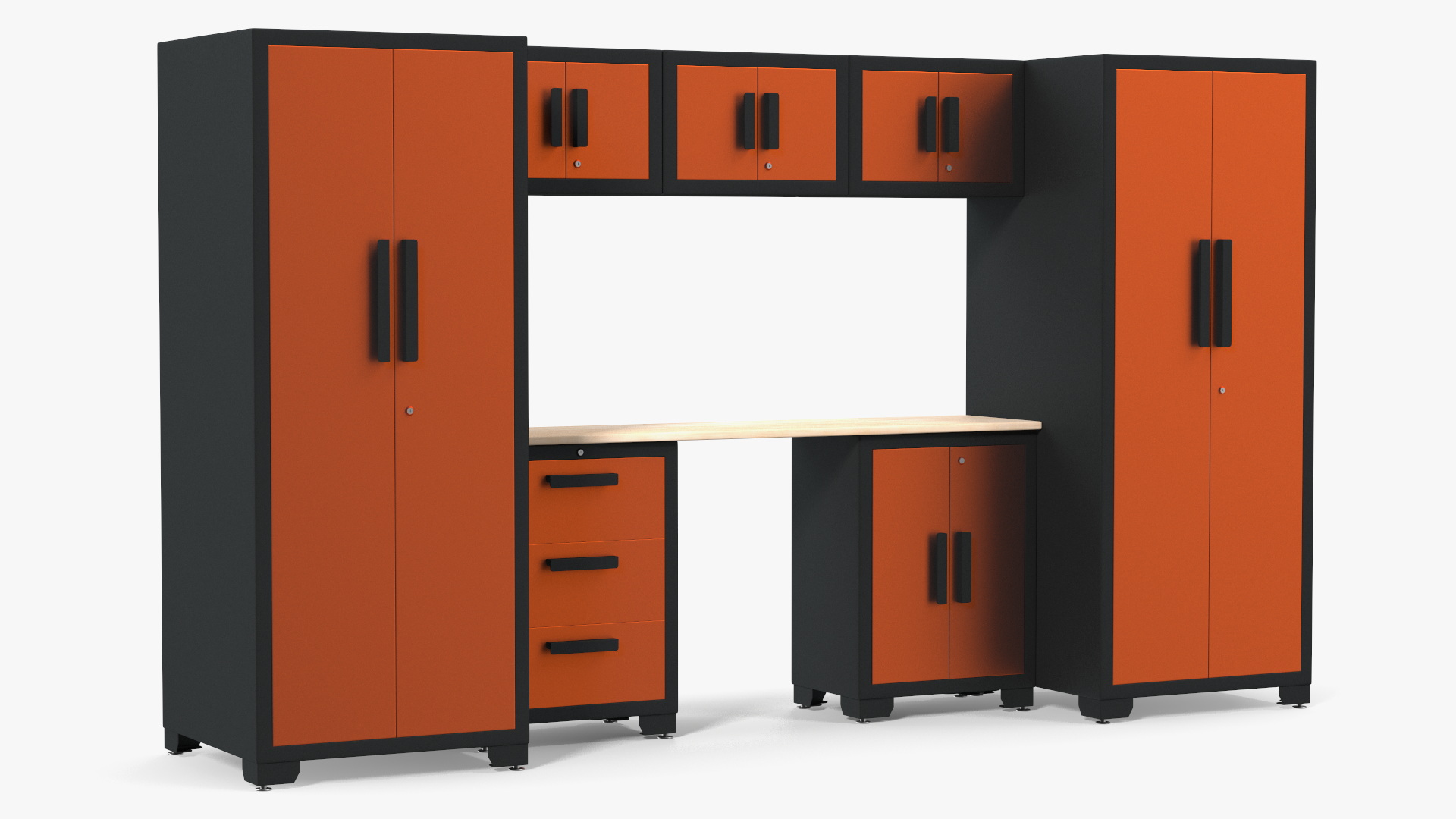 3D Garage Cabinet Orange