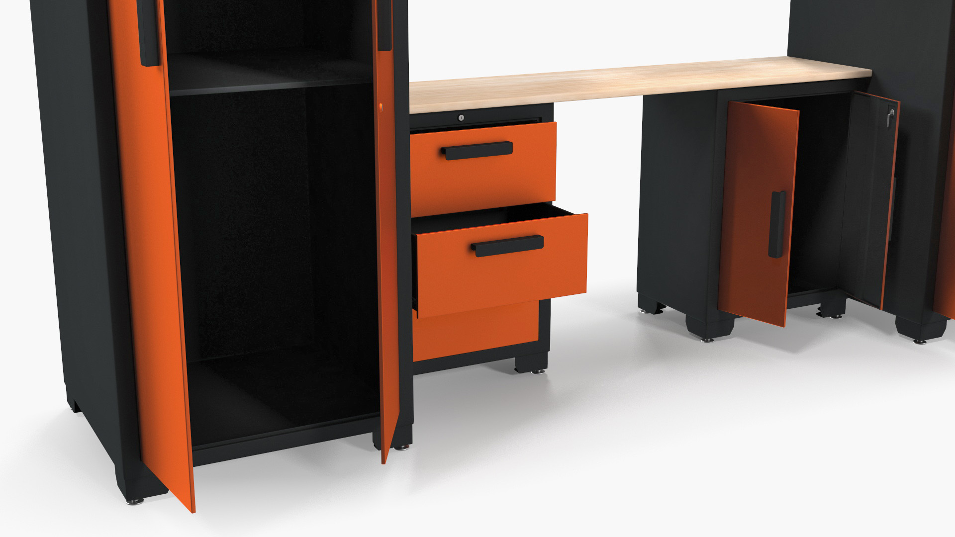3D Garage Cabinet Orange