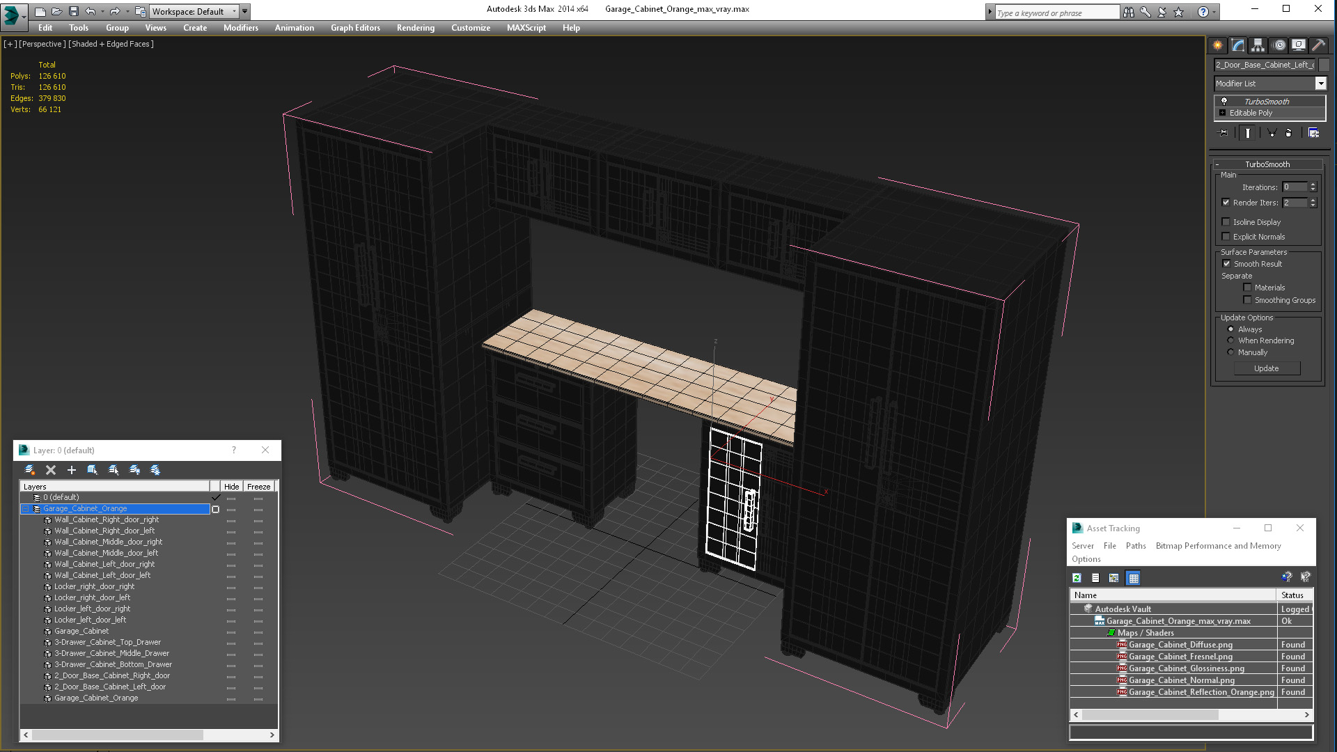 3D Garage Cabinet Orange