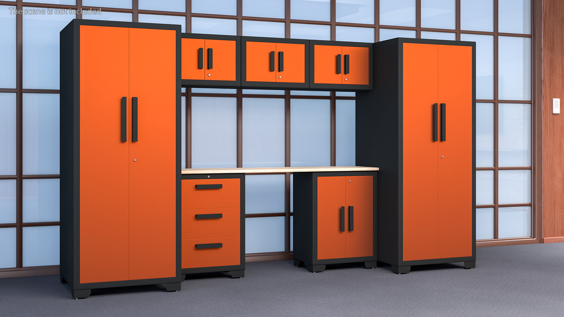 3D Garage Cabinet Orange