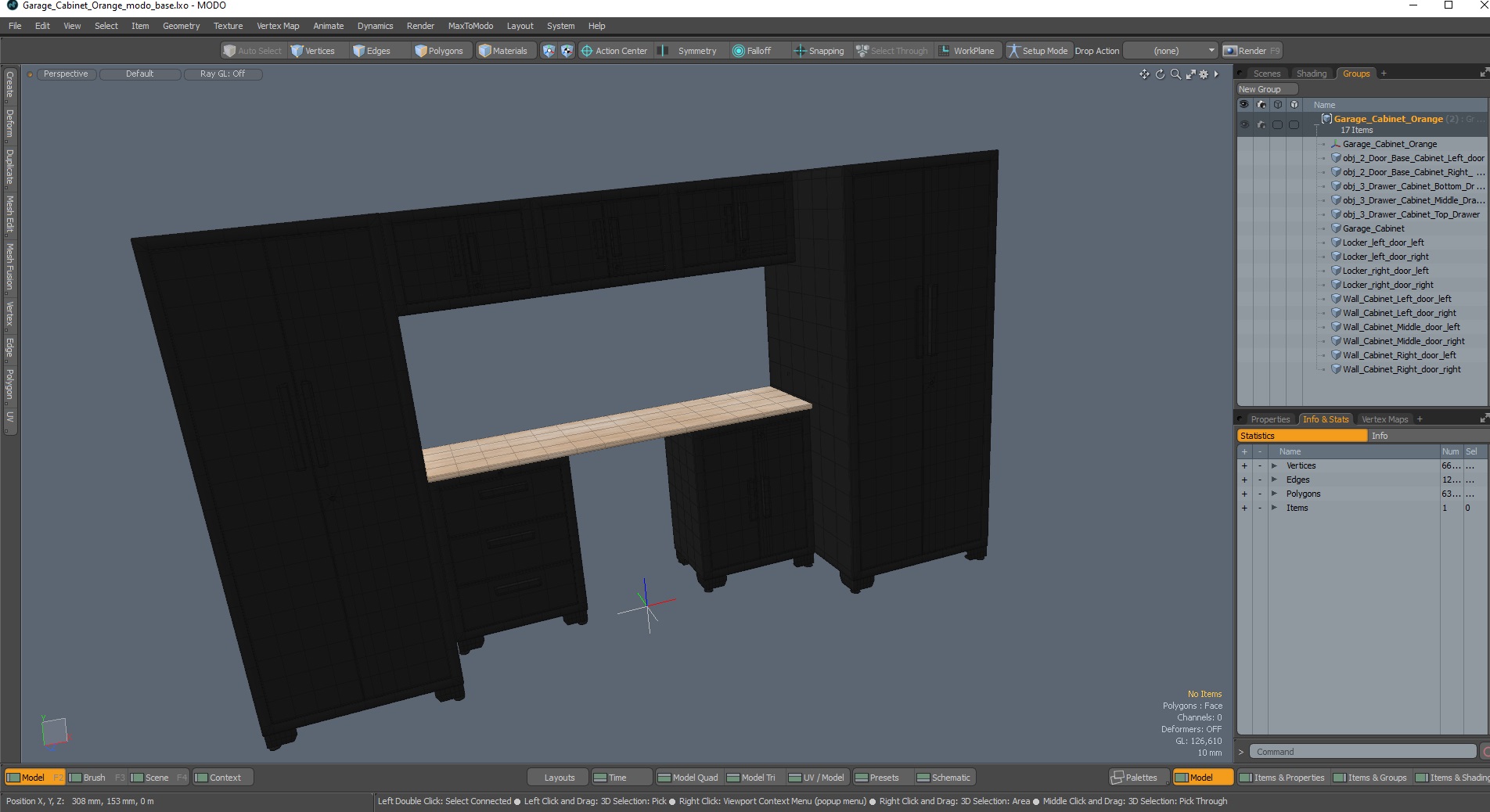 3D Garage Cabinet Orange