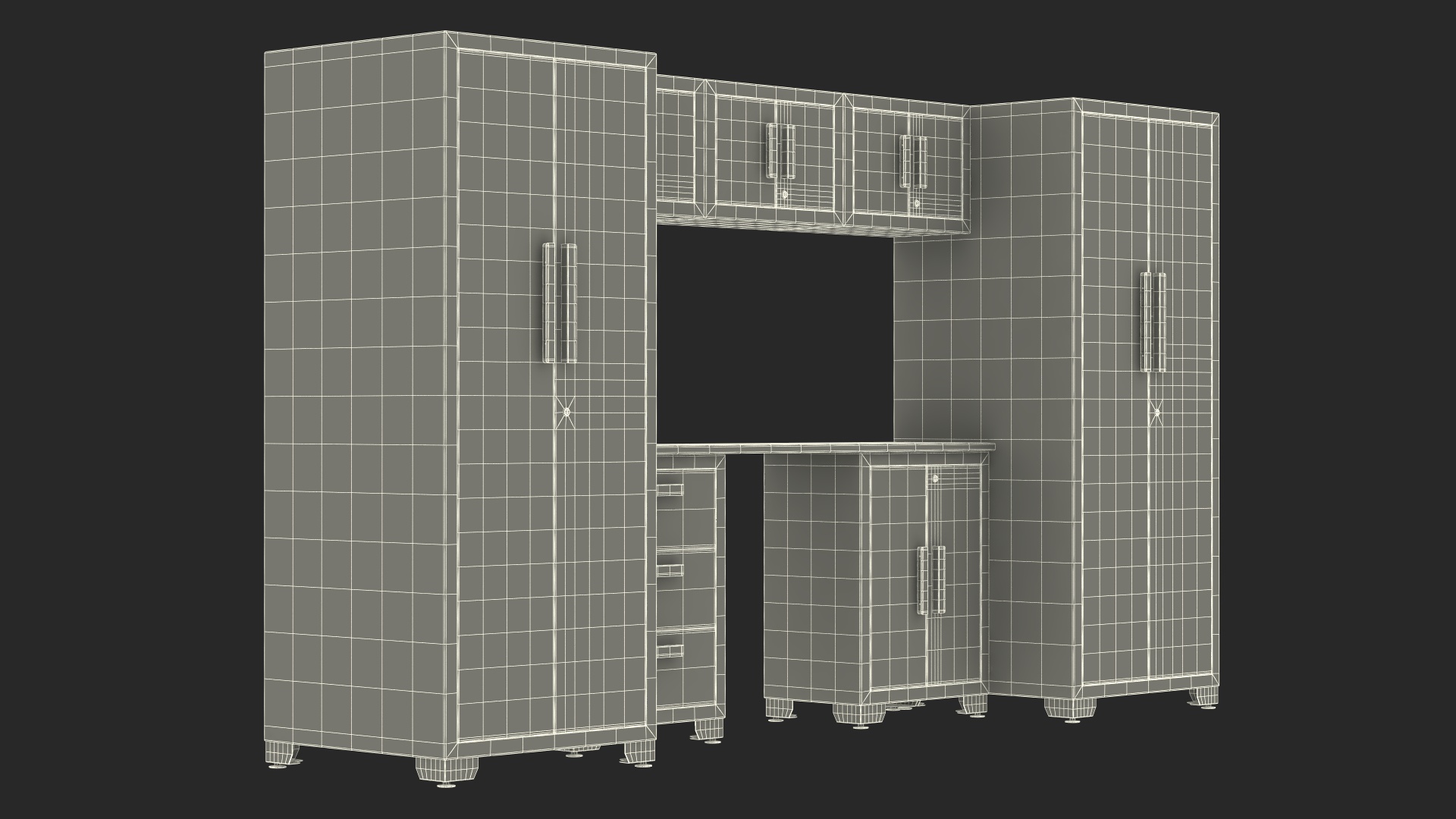 3D Garage Cabinet Orange