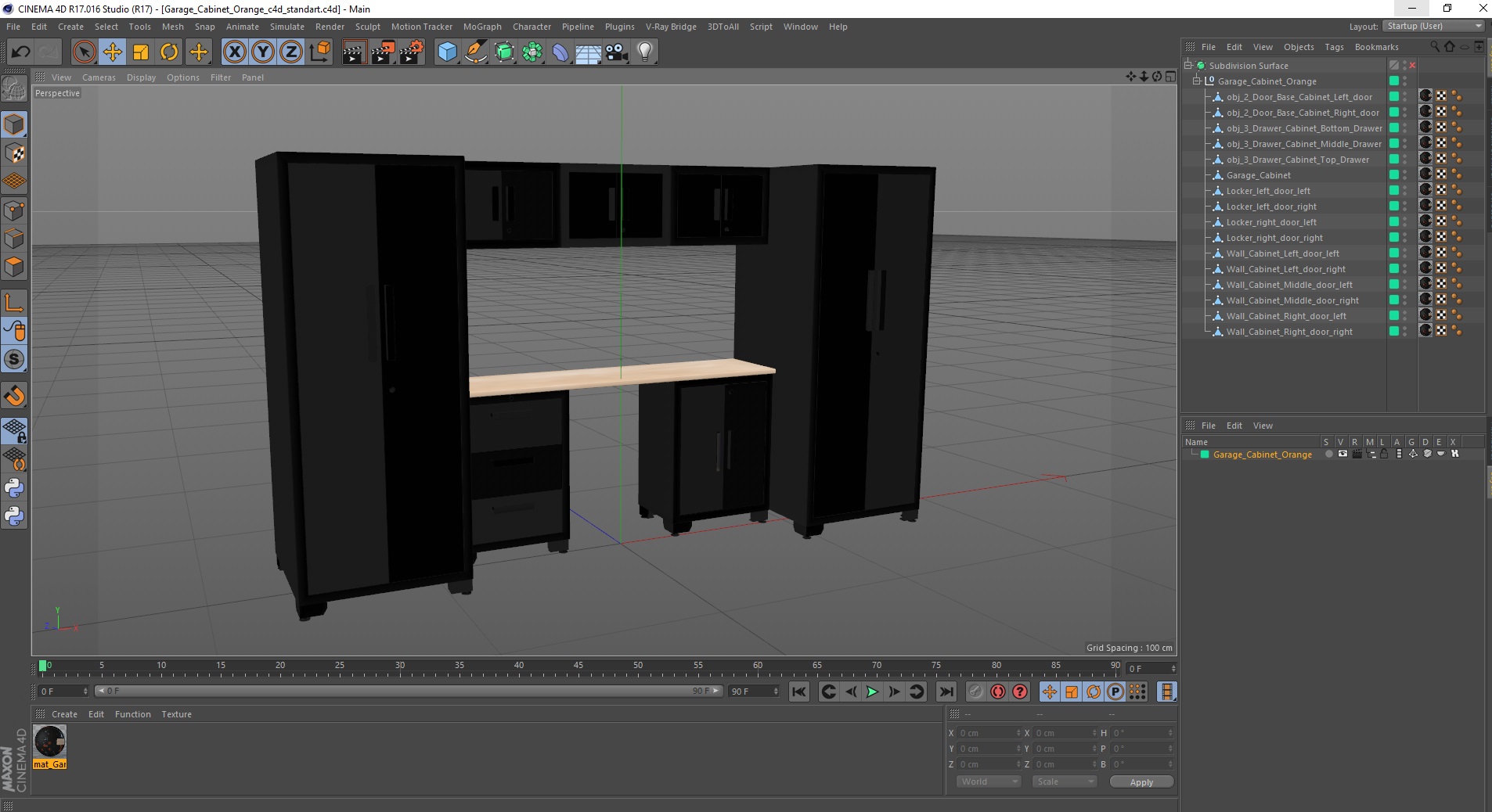 3D Garage Cabinet Orange