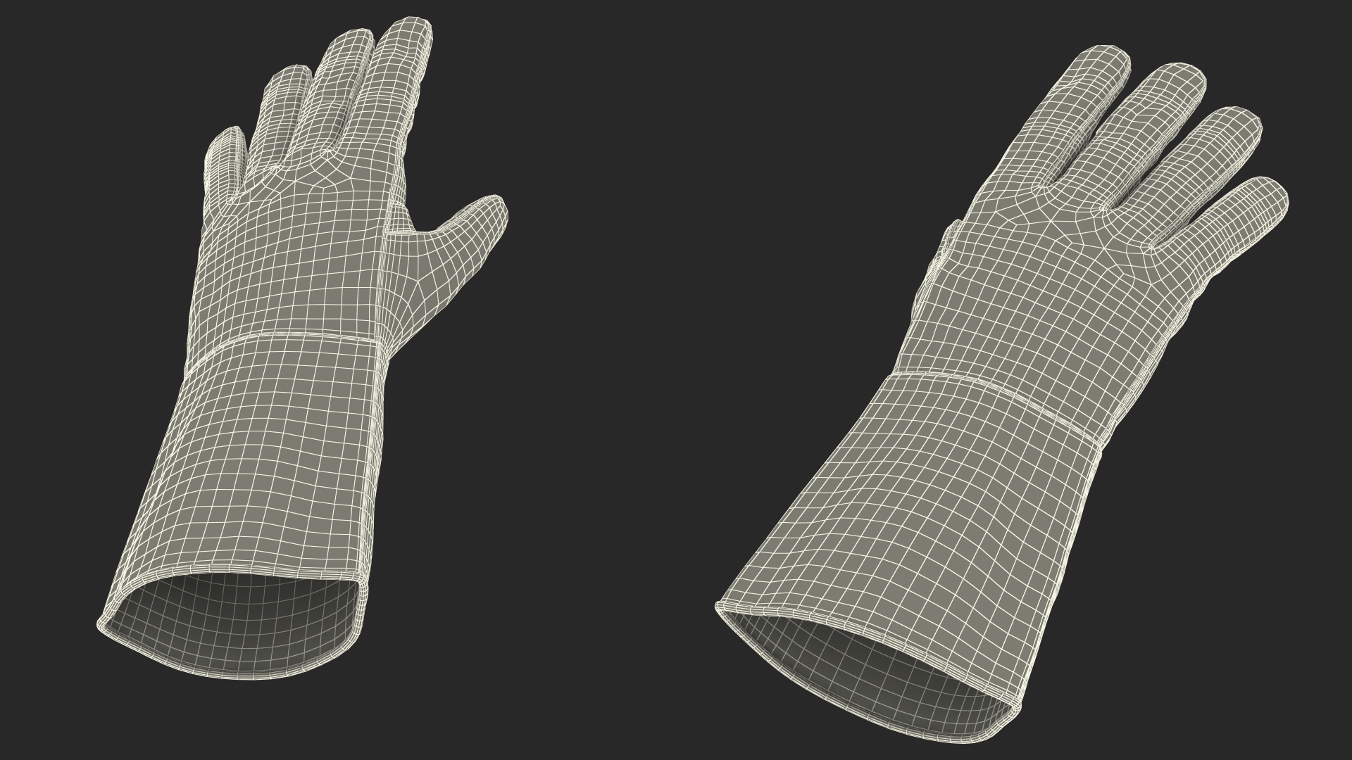 3D model Aluminized Heat Resistant Welding Gloves