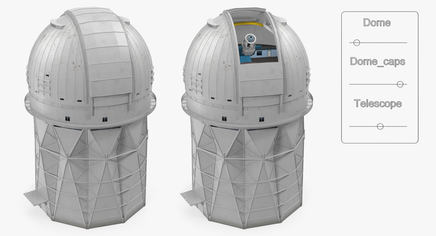 3D Kitt Peak National Observatory Building Rigged
