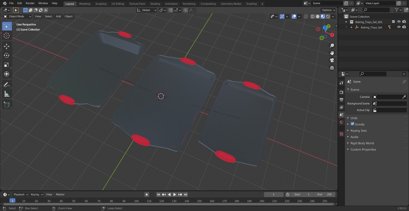 3D Baking Trays Set