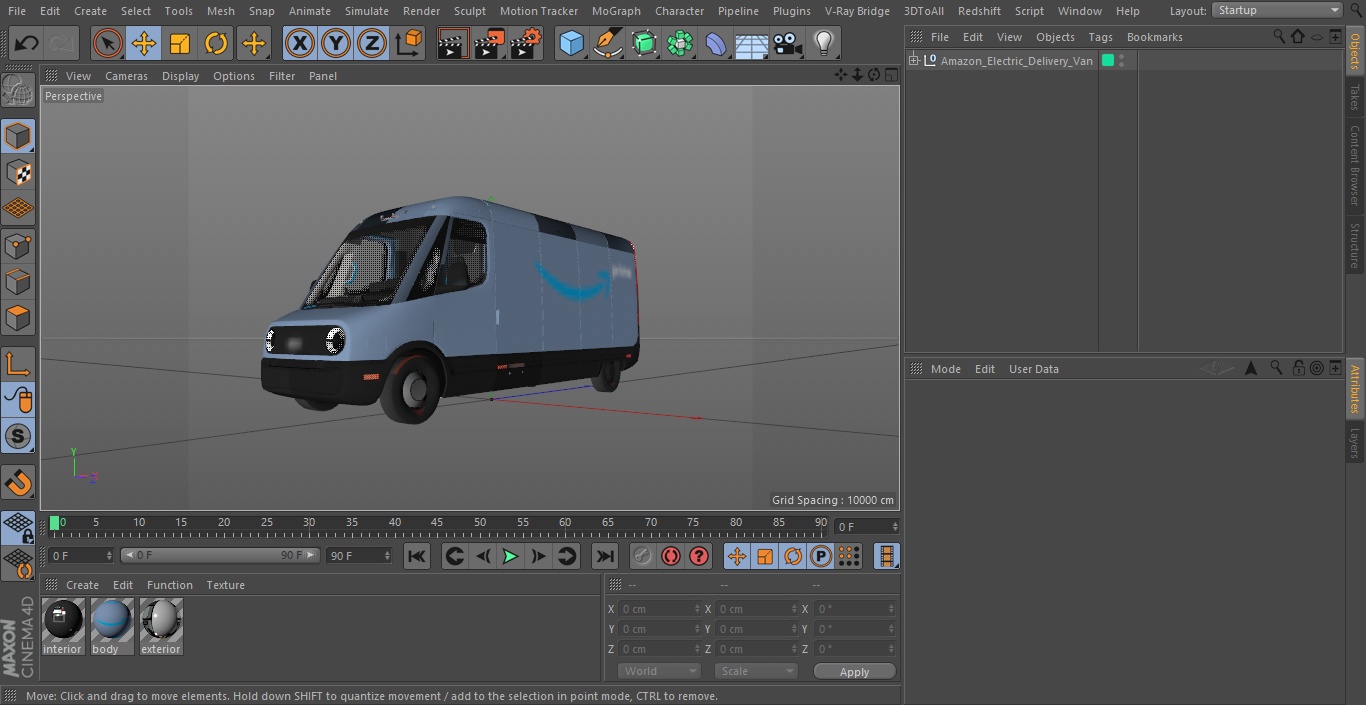 3D Amazon Electric Delivery Van model