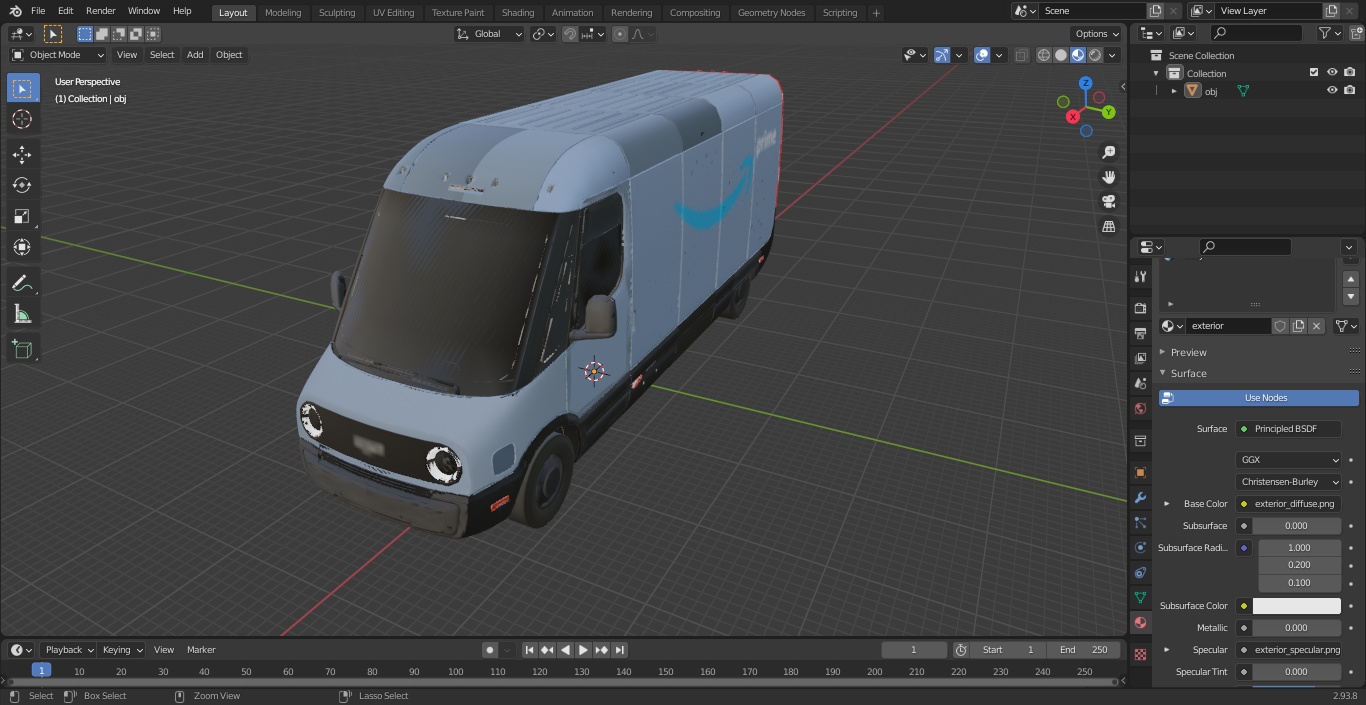 3D Amazon Electric Delivery Van model