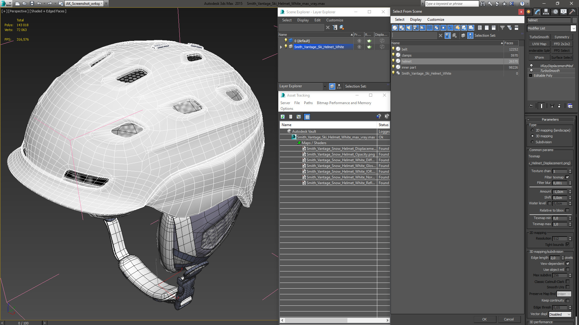 3D model Smith Vantage Ski Helmet White