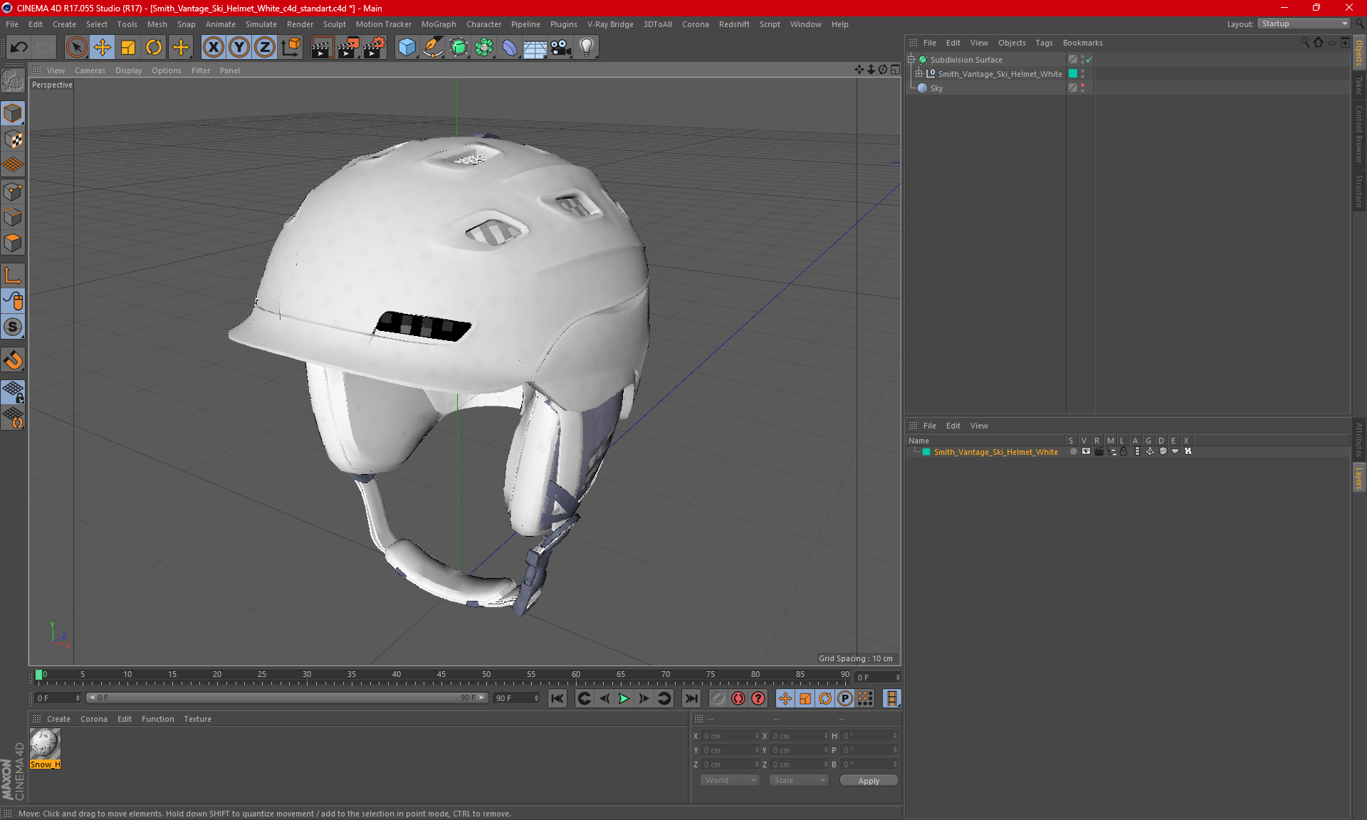 3D model Smith Vantage Ski Helmet White