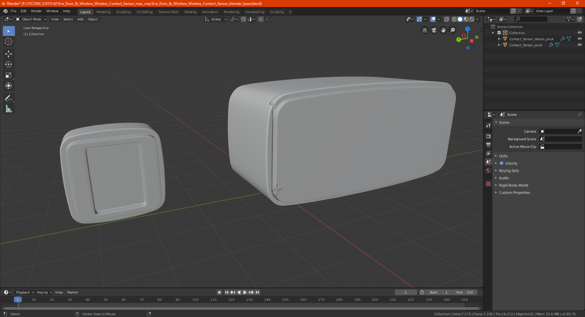 3D Eve Door and Window Wireless Contact Sensor model