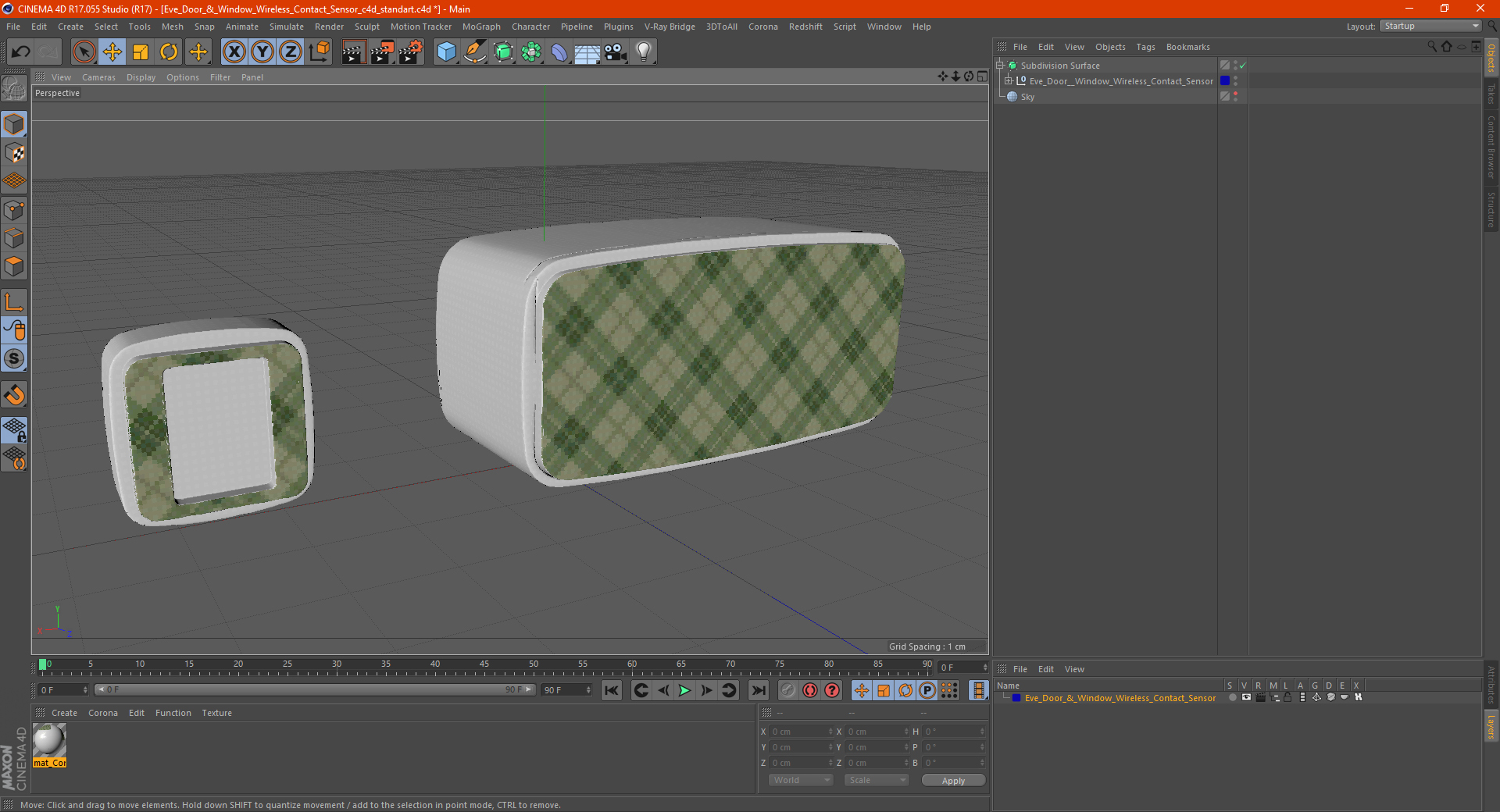 3D Eve Door and Window Wireless Contact Sensor model