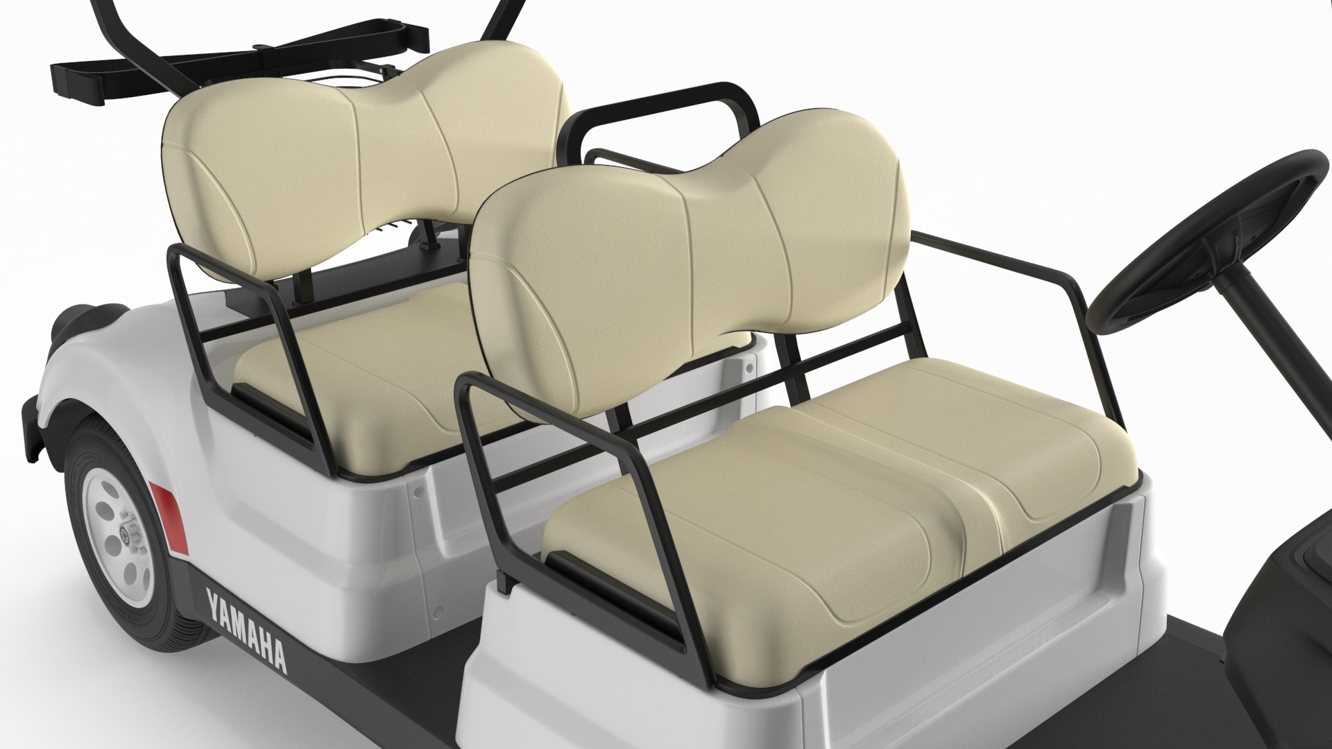 Resort Electric Car Yamaha Four Seat Rigged for Maya 3D