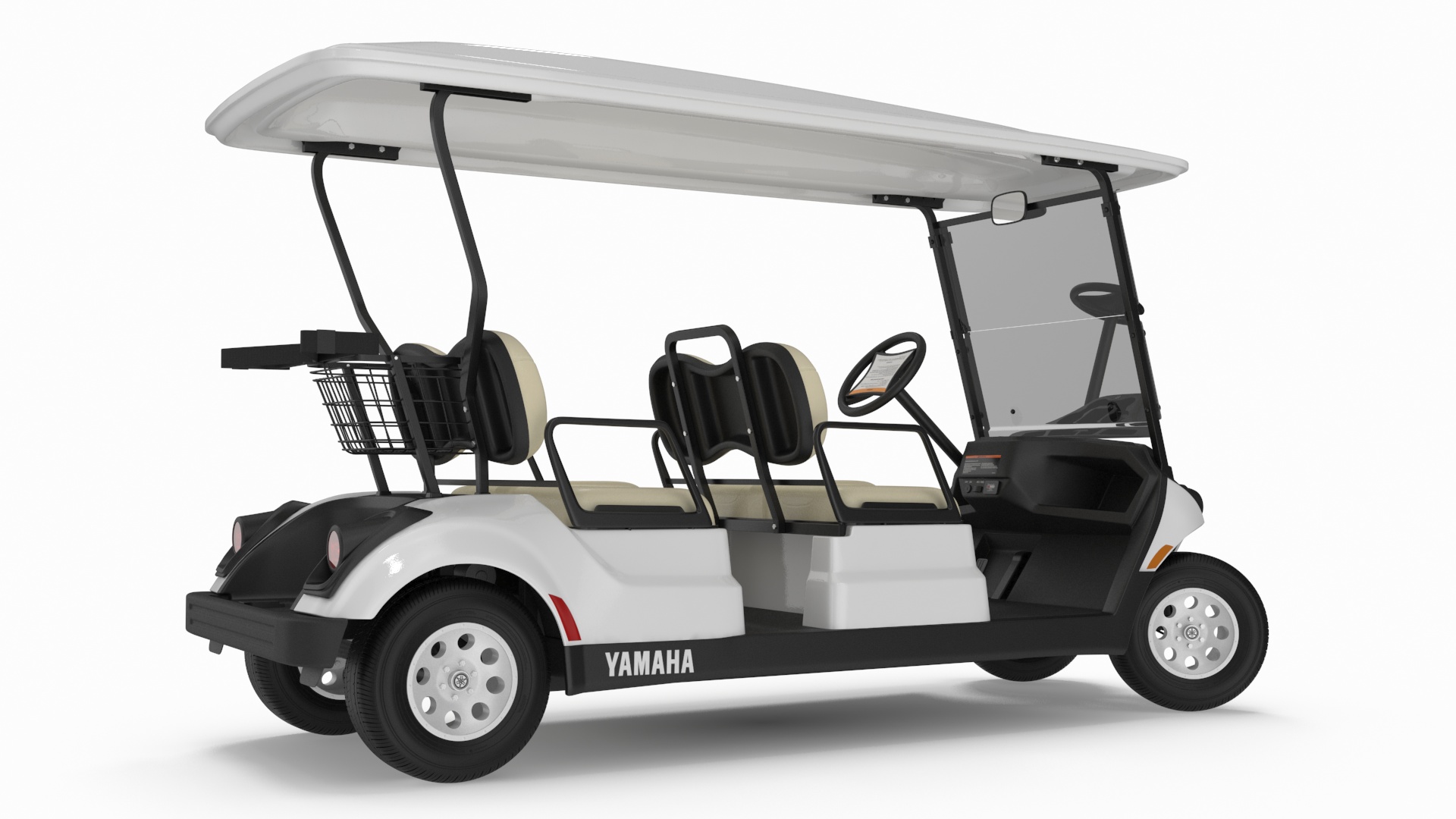 Resort Electric Car Yamaha Four Seat Rigged for Maya 3D