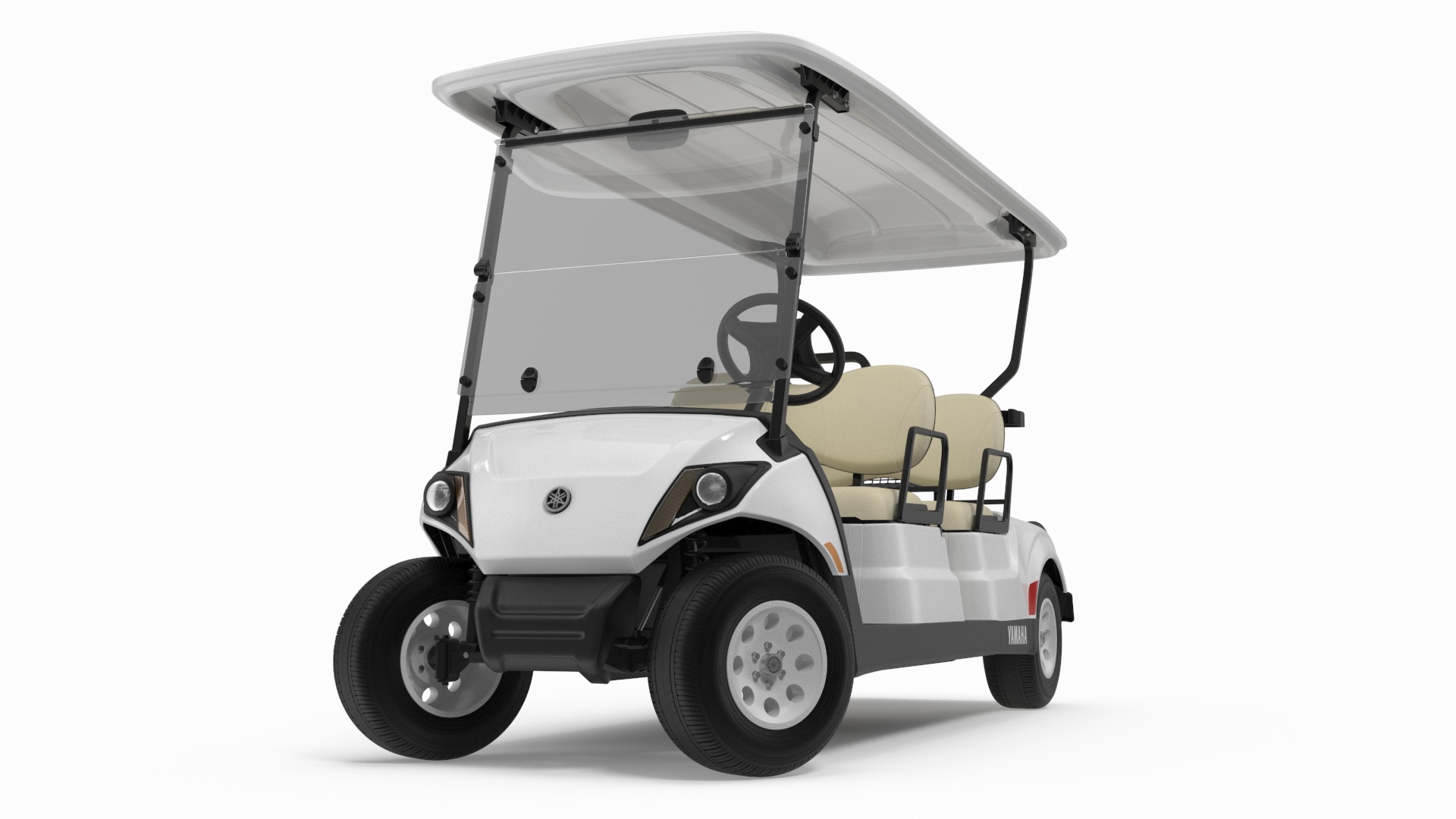 Resort Electric Car Yamaha Four Seat Rigged for Maya 3D