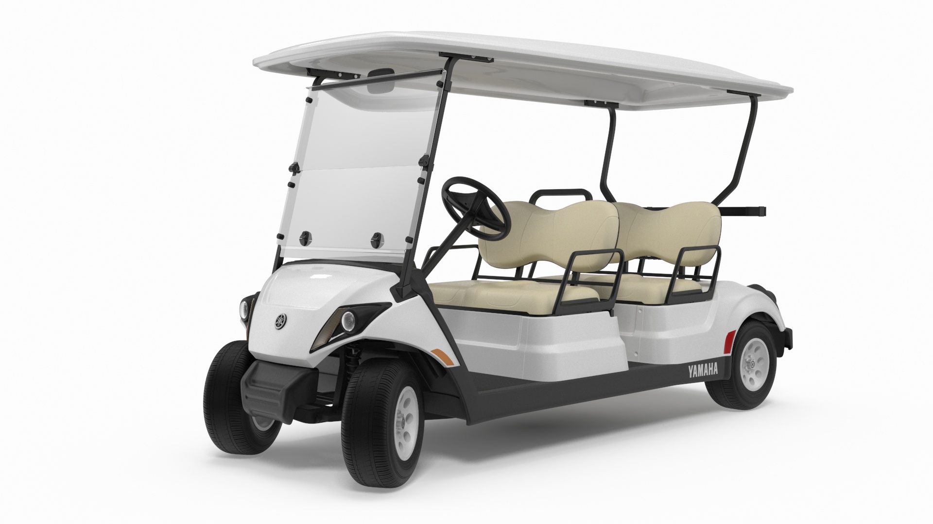 Resort Electric Car Yamaha Four Seat Rigged for Maya 3D