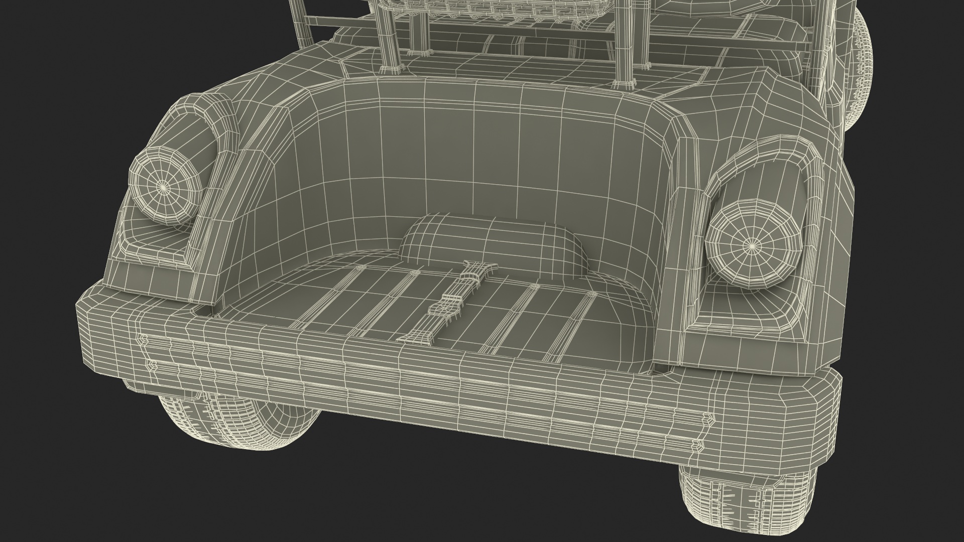 Resort Electric Car Yamaha Four Seat Rigged for Maya 3D
