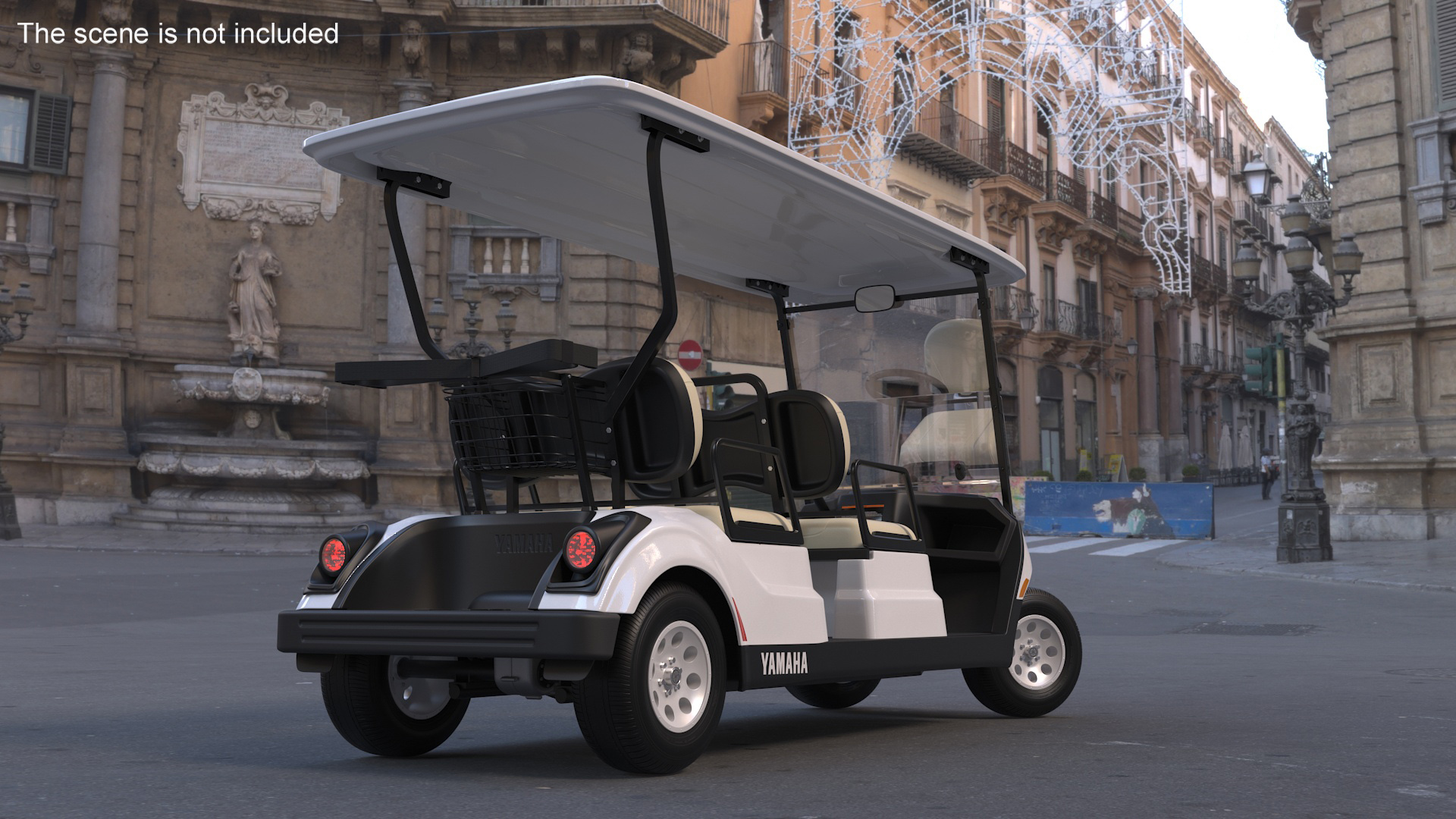 Resort Electric Car Yamaha Four Seat Rigged for Maya 3D