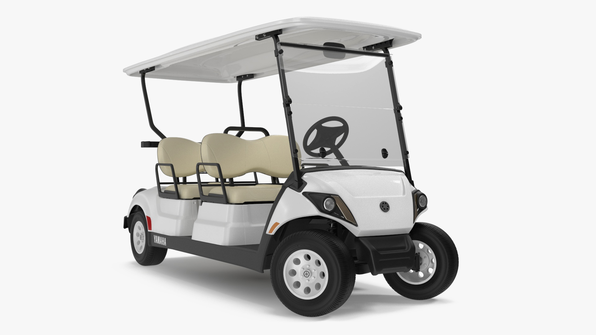 Resort Electric Car Yamaha Four Seat Rigged for Maya 3D