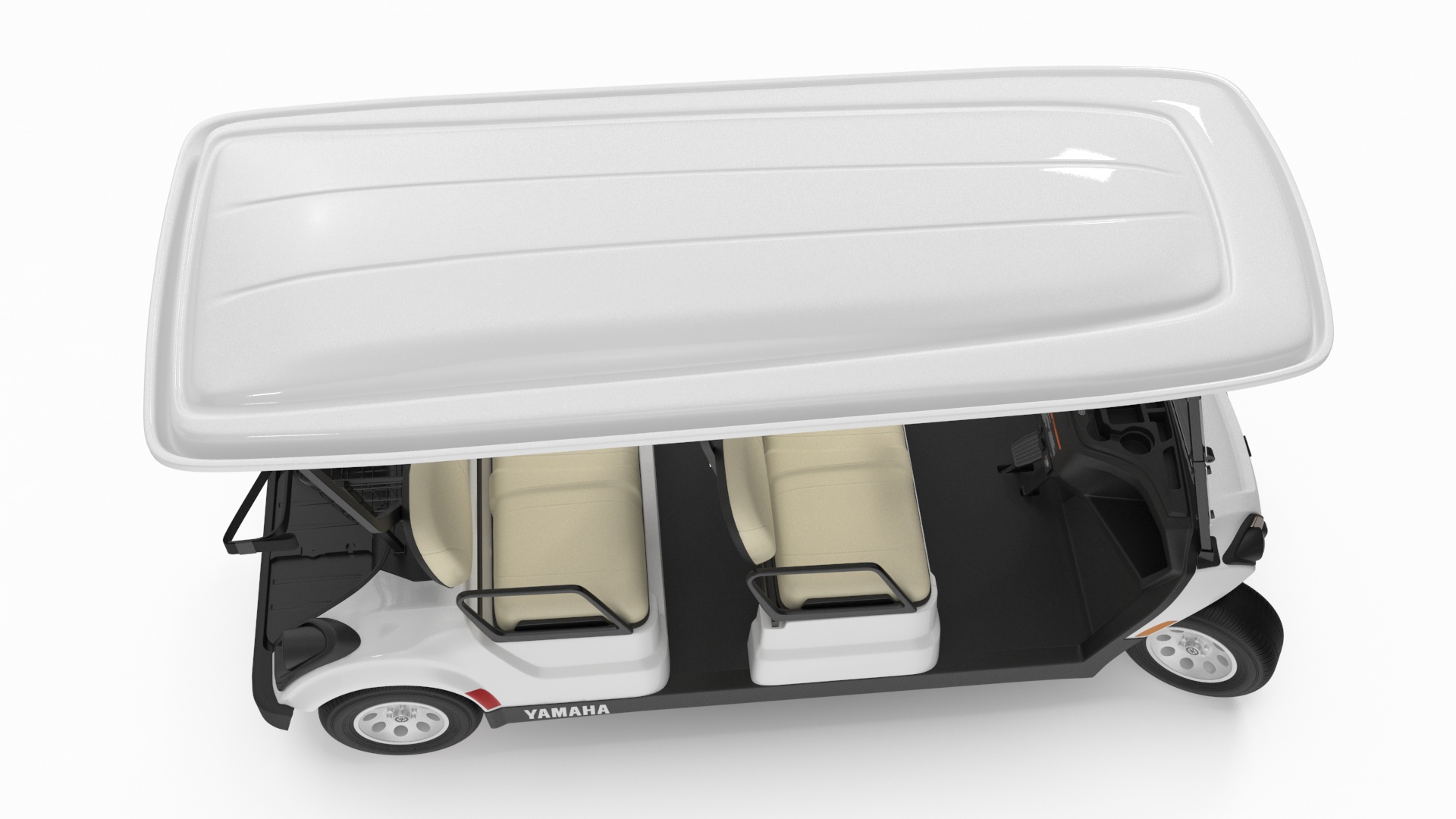 Resort Electric Car Yamaha Four Seat Rigged for Maya 3D
