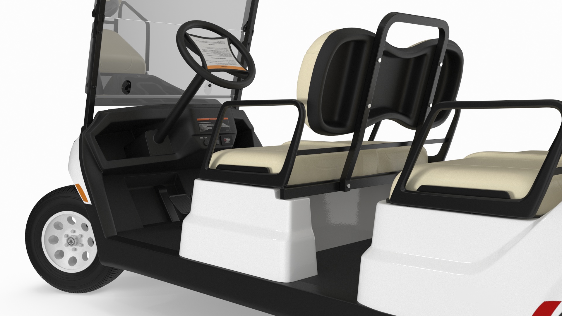 Resort Electric Car Yamaha Four Seat Rigged for Maya 3D
