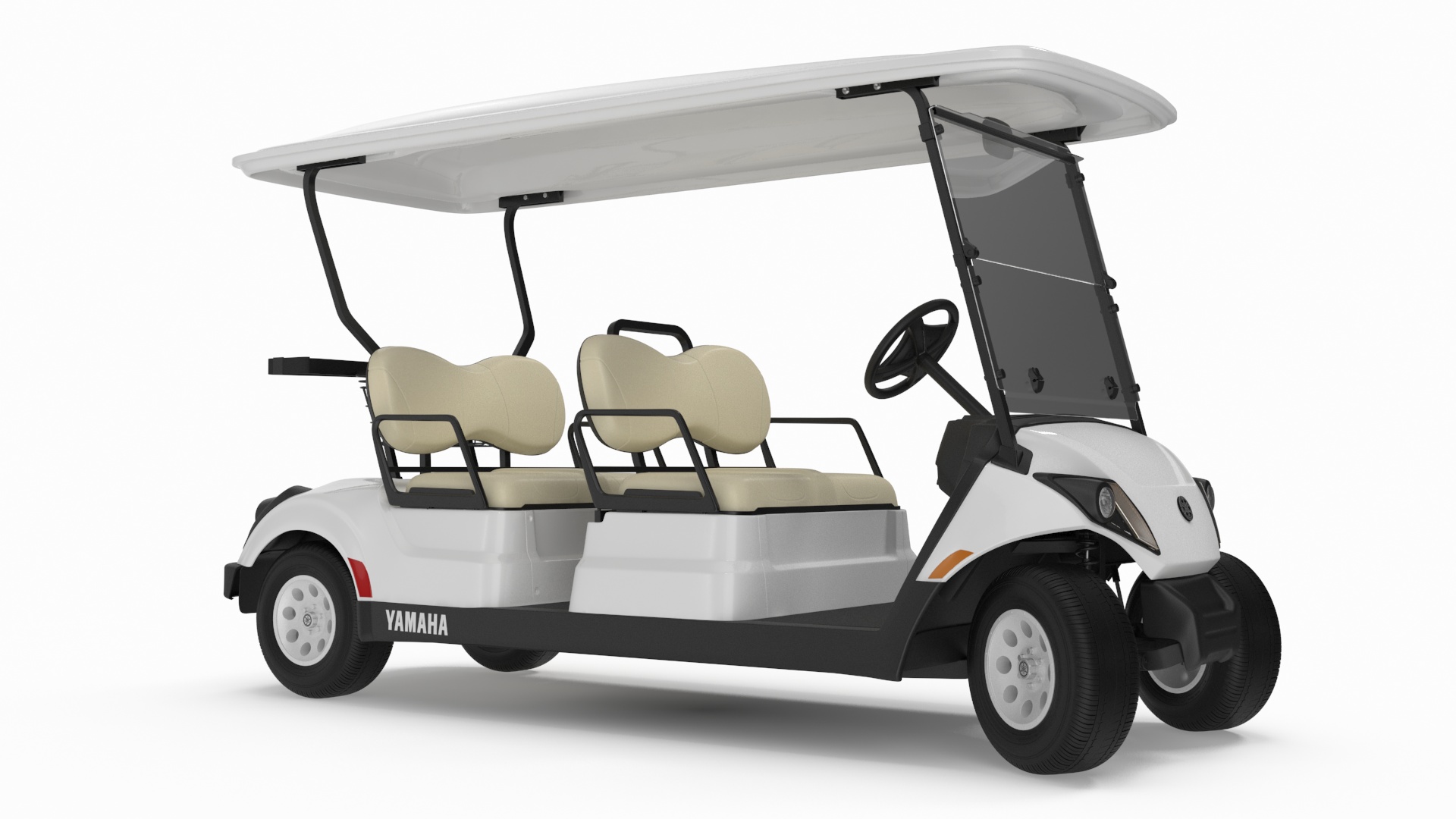 Resort Electric Car Yamaha Four Seat Rigged for Maya 3D