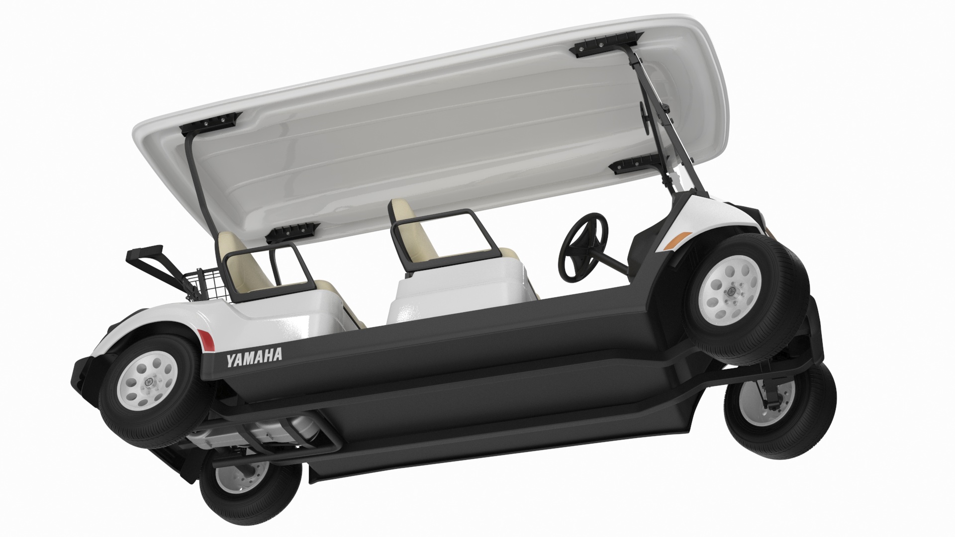 Resort Electric Car Yamaha Four Seat Rigged for Maya 3D