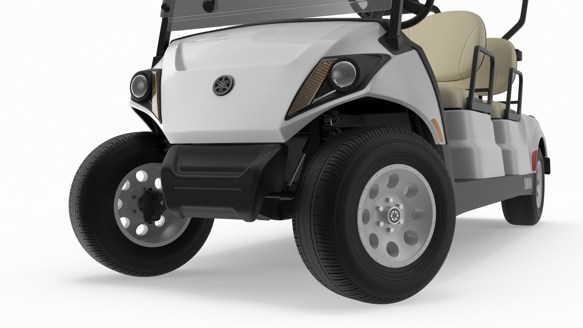Resort Electric Car Yamaha Four Seat Rigged for Maya 3D