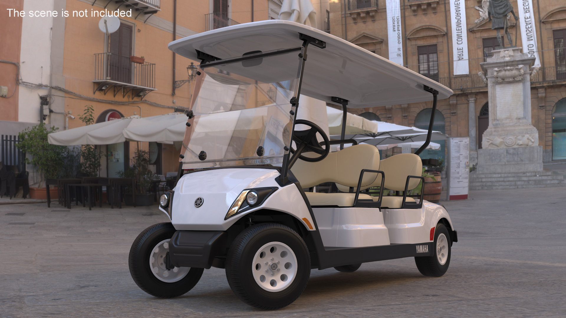 Resort Electric Car Yamaha Four Seat Rigged for Maya 3D