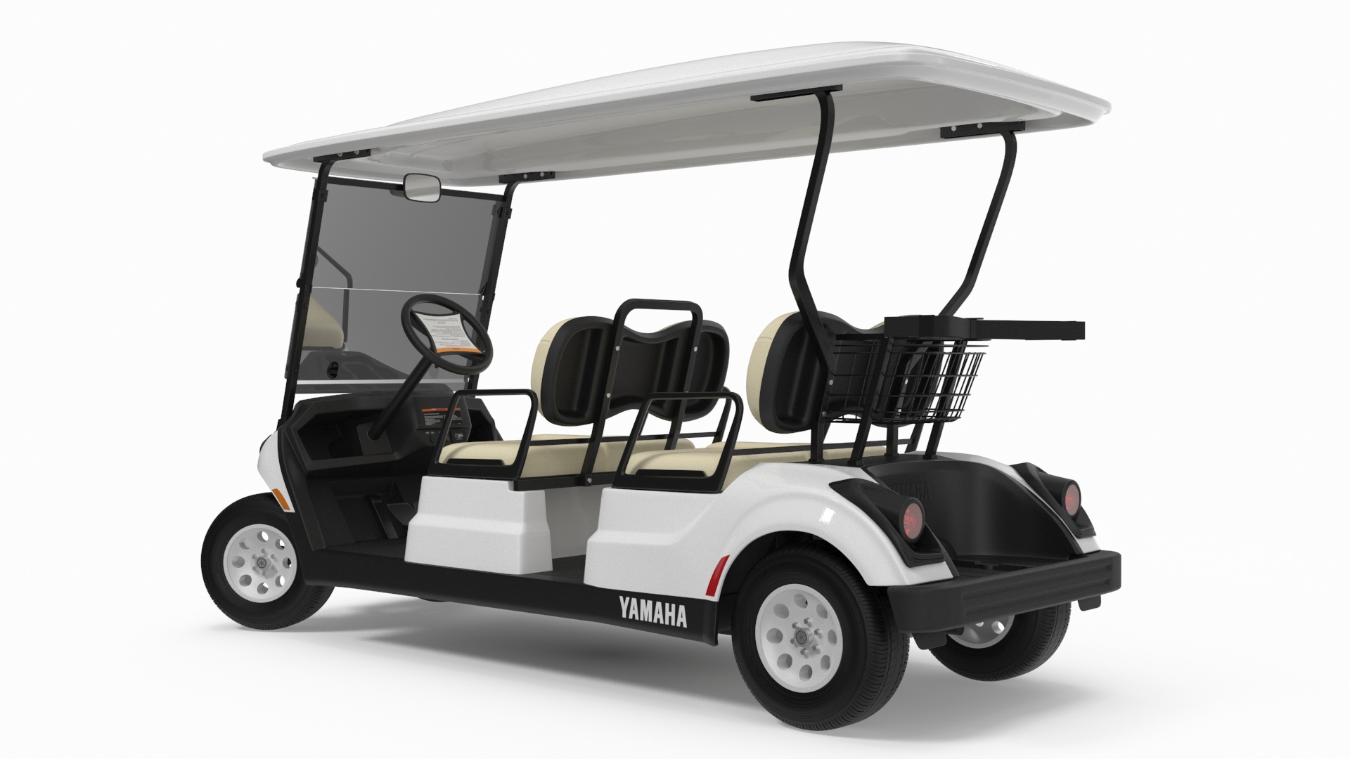 Resort Electric Car Yamaha Four Seat Rigged for Maya 3D