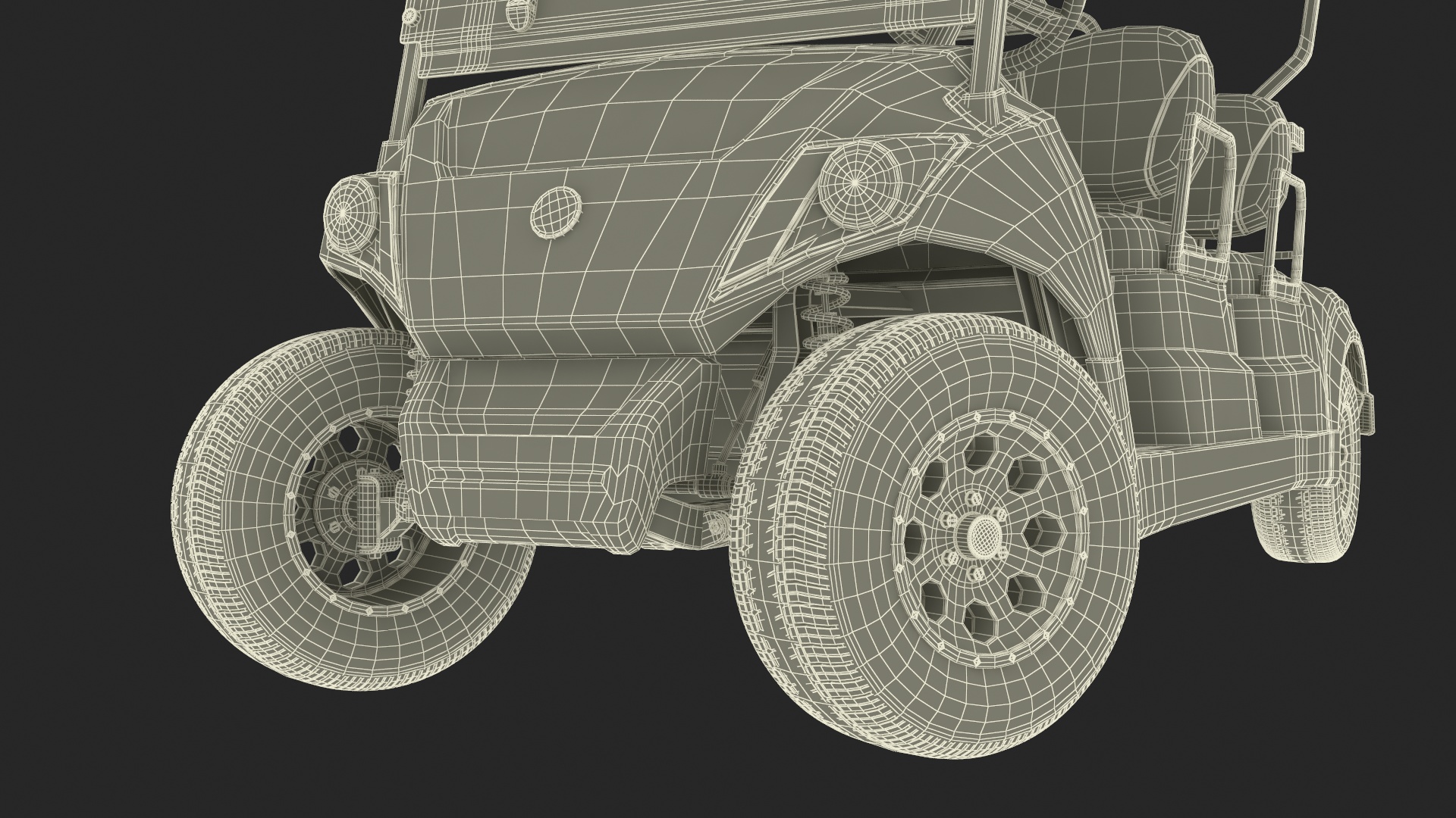 Resort Electric Car Yamaha Four Seat Rigged for Maya 3D