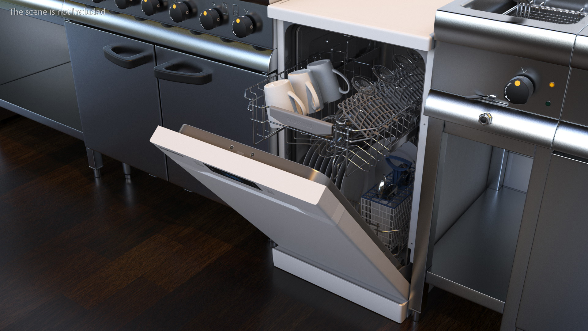 3D model Dishwasher Samsung With Dishes
