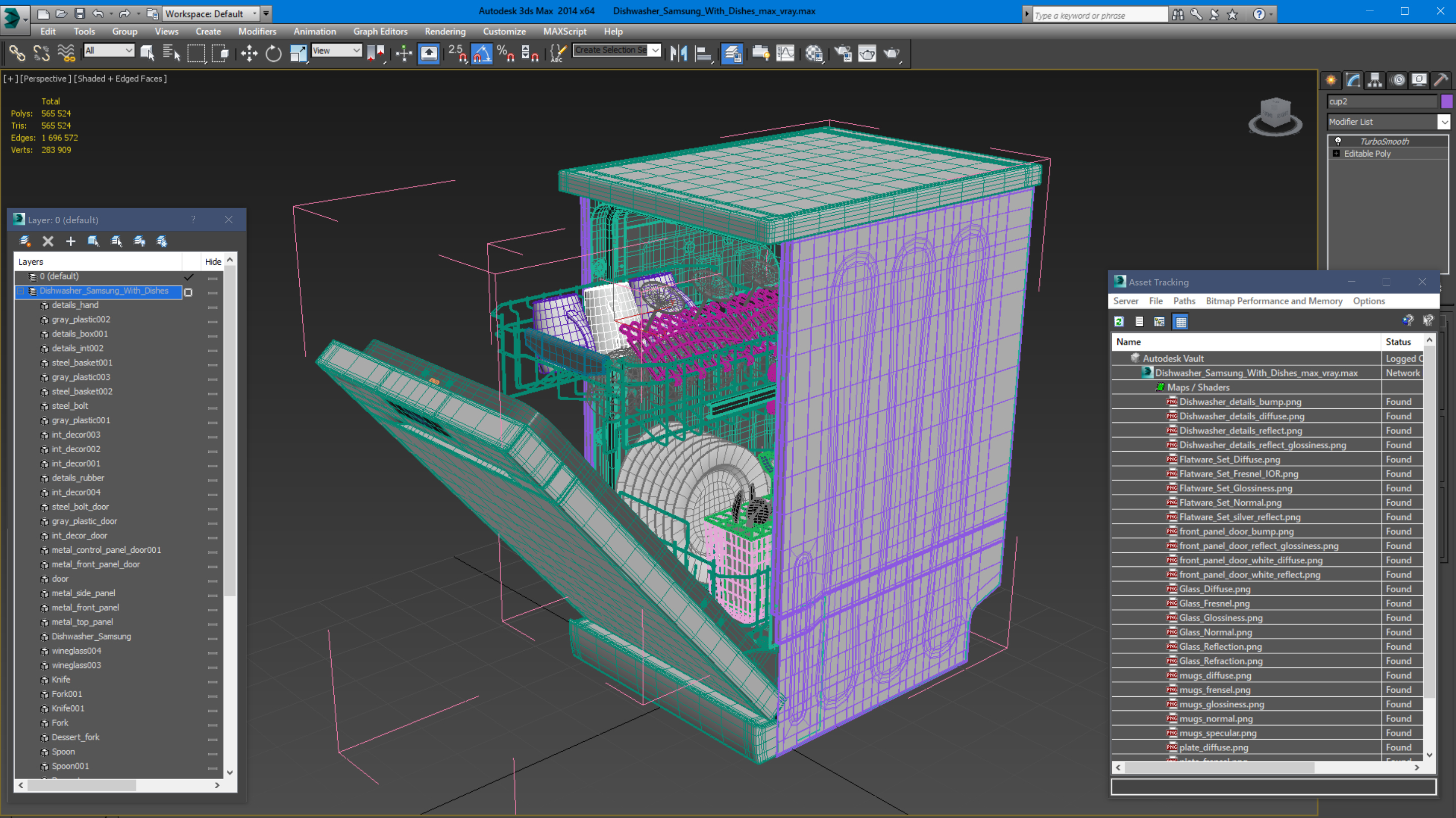 3D model Dishwasher Samsung With Dishes