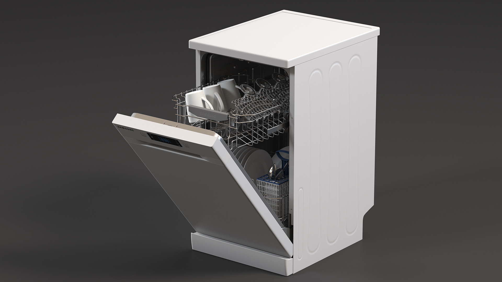 3D model Dishwasher Samsung With Dishes