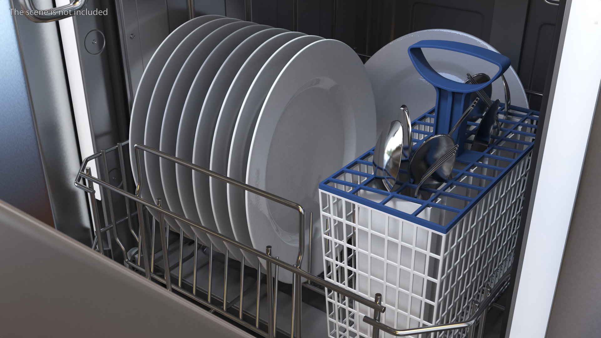 3D model Dishwasher Samsung With Dishes